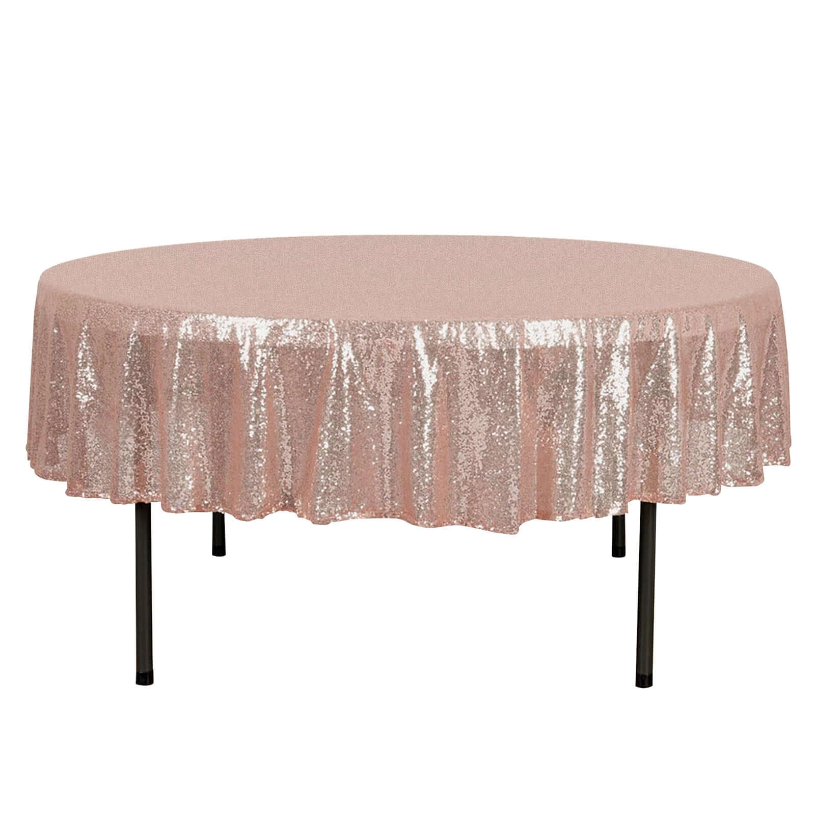 Rose Gold Sequin 90 Round Tablecloth - Sparkling Table Cover