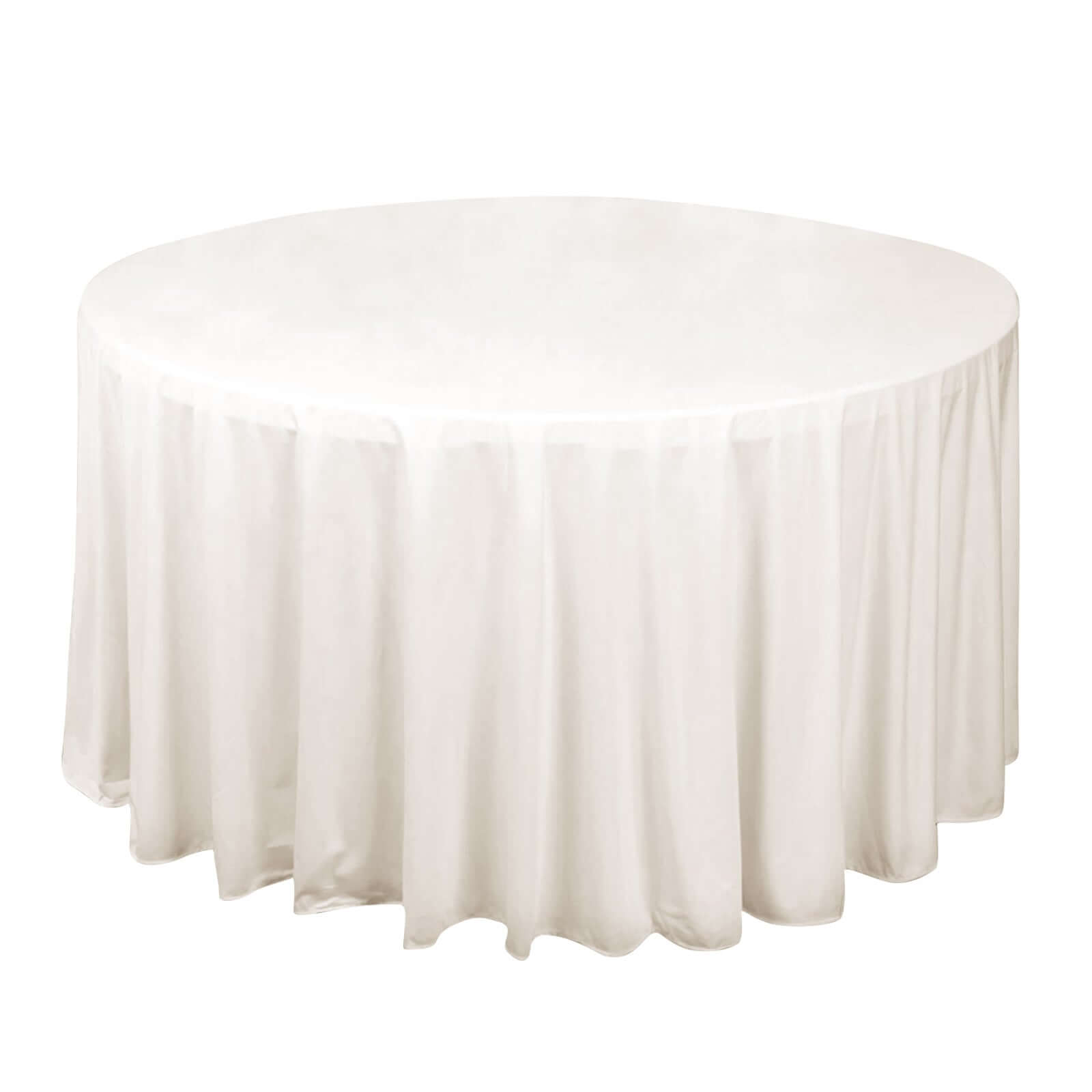 Ivory 120-Inch Premium Scuba Round Tablecloth - Stain & Wrinkle Resistant