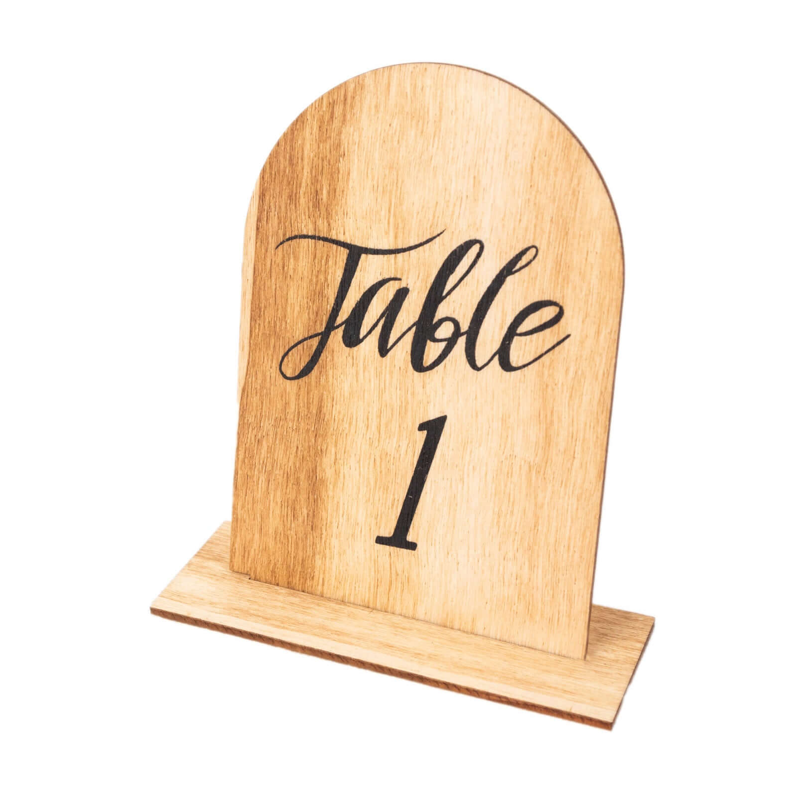 20-Piece Set of 4.5-Inch Natural Rustic Wooden Arch Table Numbers 1 - 20 for Weddings and Events