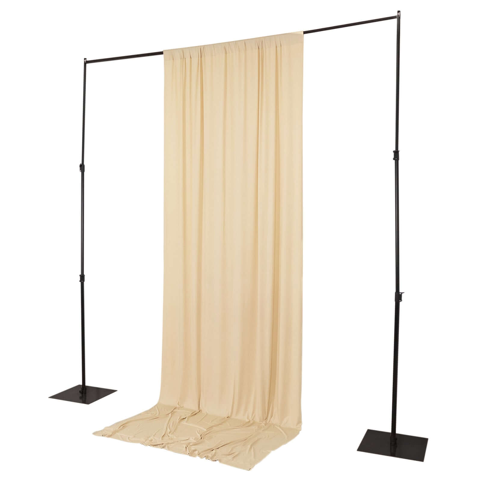 Beige Wrinkle-Free 4-Way Stretch Spandex Event Backdrop Drapes with Rod Pockets - 5ft x 12ft
