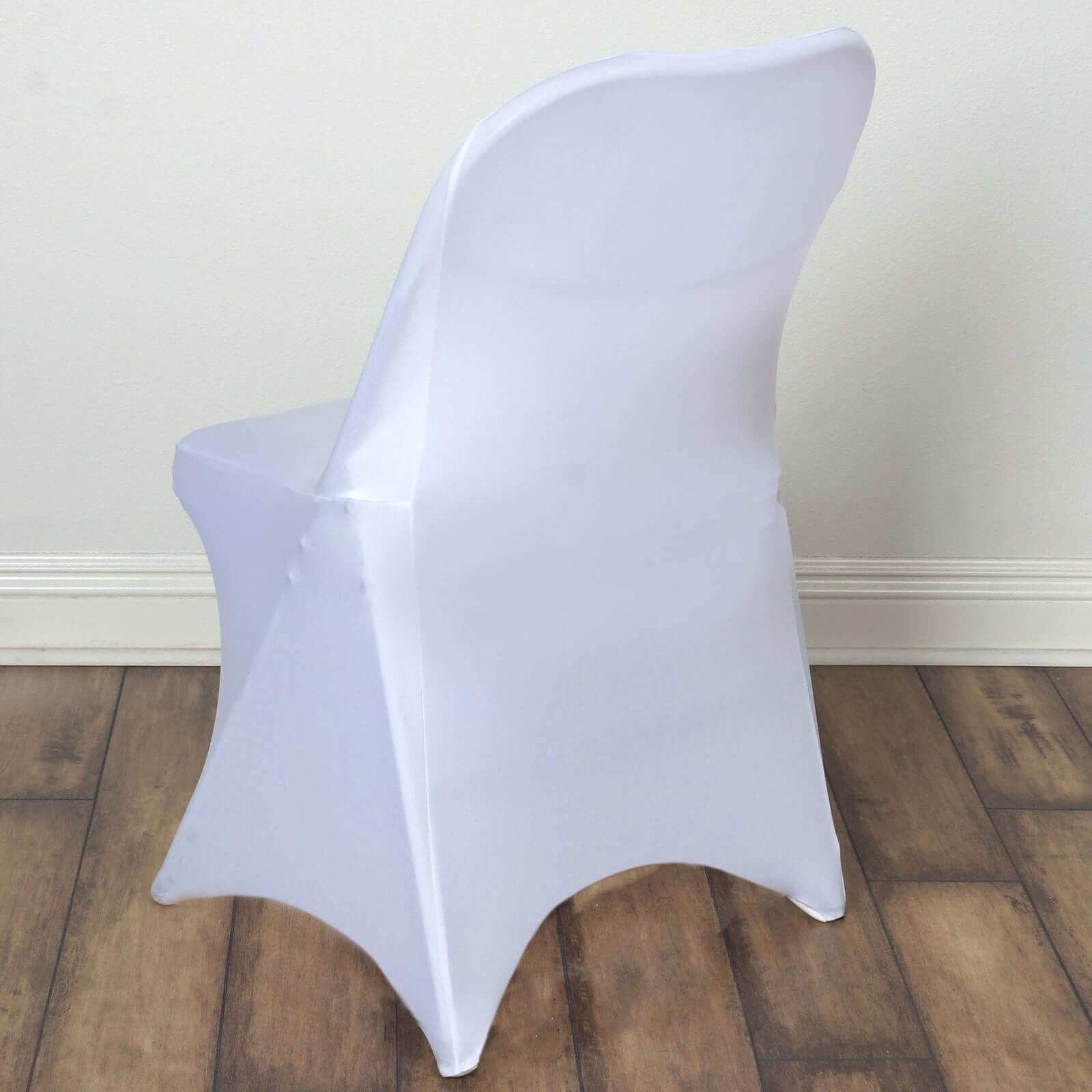 Reusable & Wrinkle-Resistant 160GSM White Spandex Stretch Chair Covers for Folding Chairs - Get a Polished Look