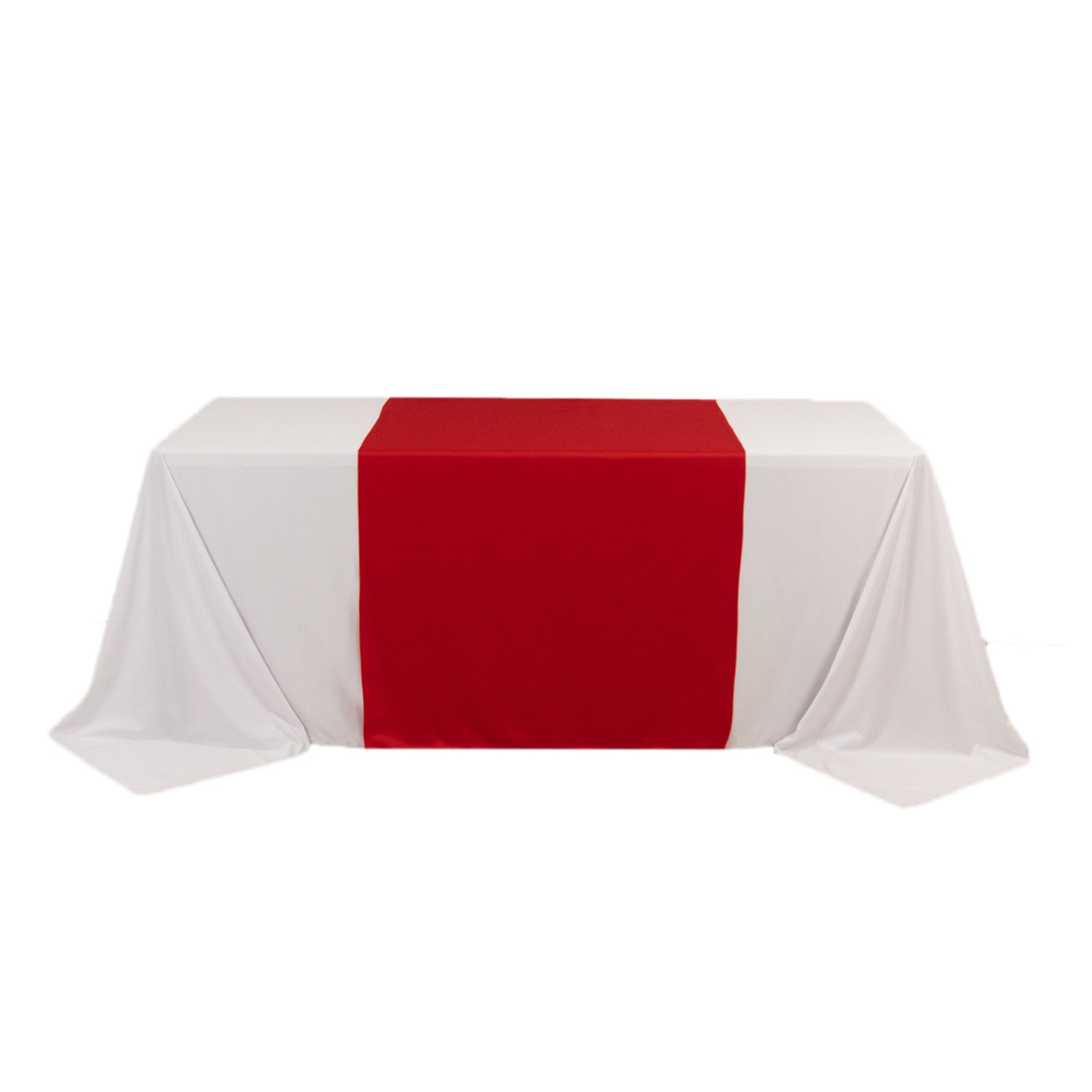 Durable Red Polyester 36x72 Table Runner for Trade Shows