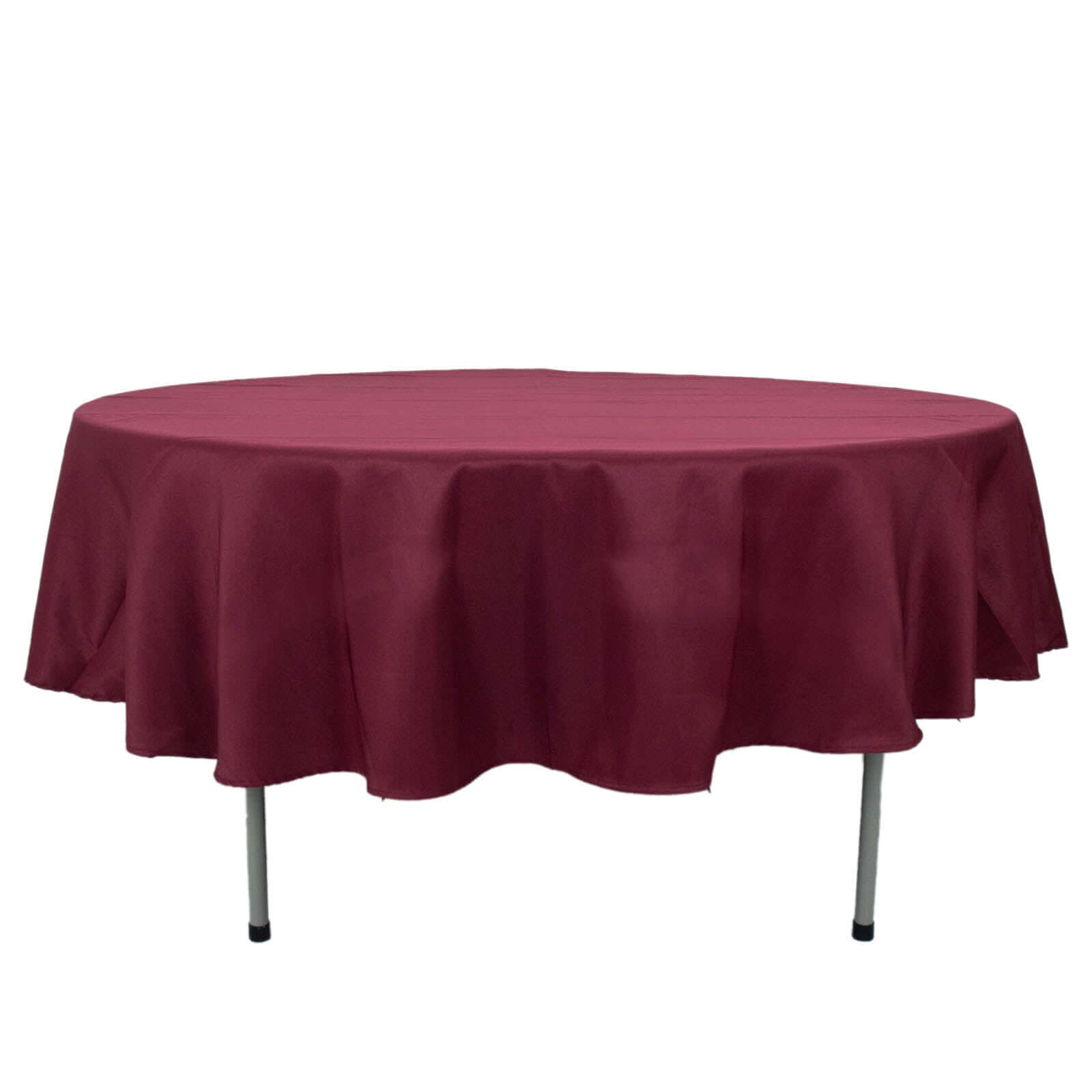 Exclusive Offer! 90-Inch Round Burgundy Premium Polyester Tablecloth, Stain & Wrinkle Resistant, 220GSM