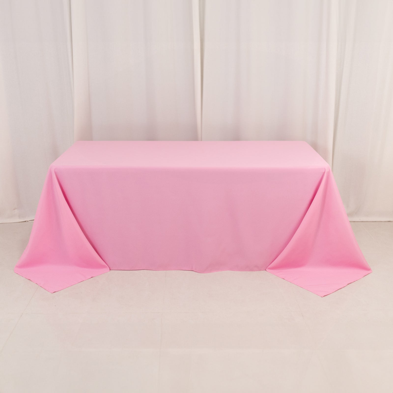 Hot Sale! Seamless 220GSM Stain-Resistant Pink Premium Polyester Rectangle Tablecloth 90x132