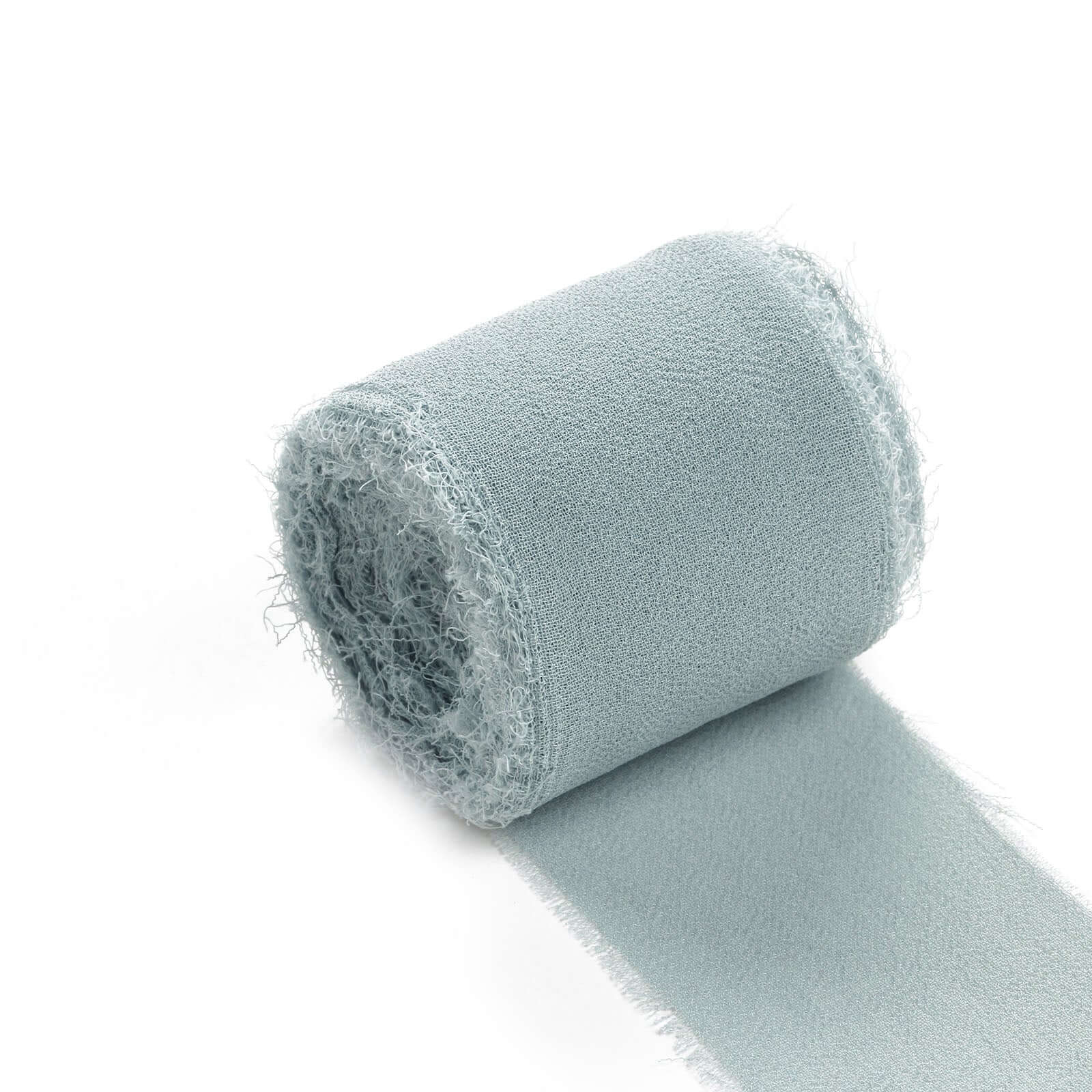 2-Pack 6-Yard Ice Blue Silk-Like Chiffon Linen Ribbon Rolls for Wedding, Gifts & Crafts