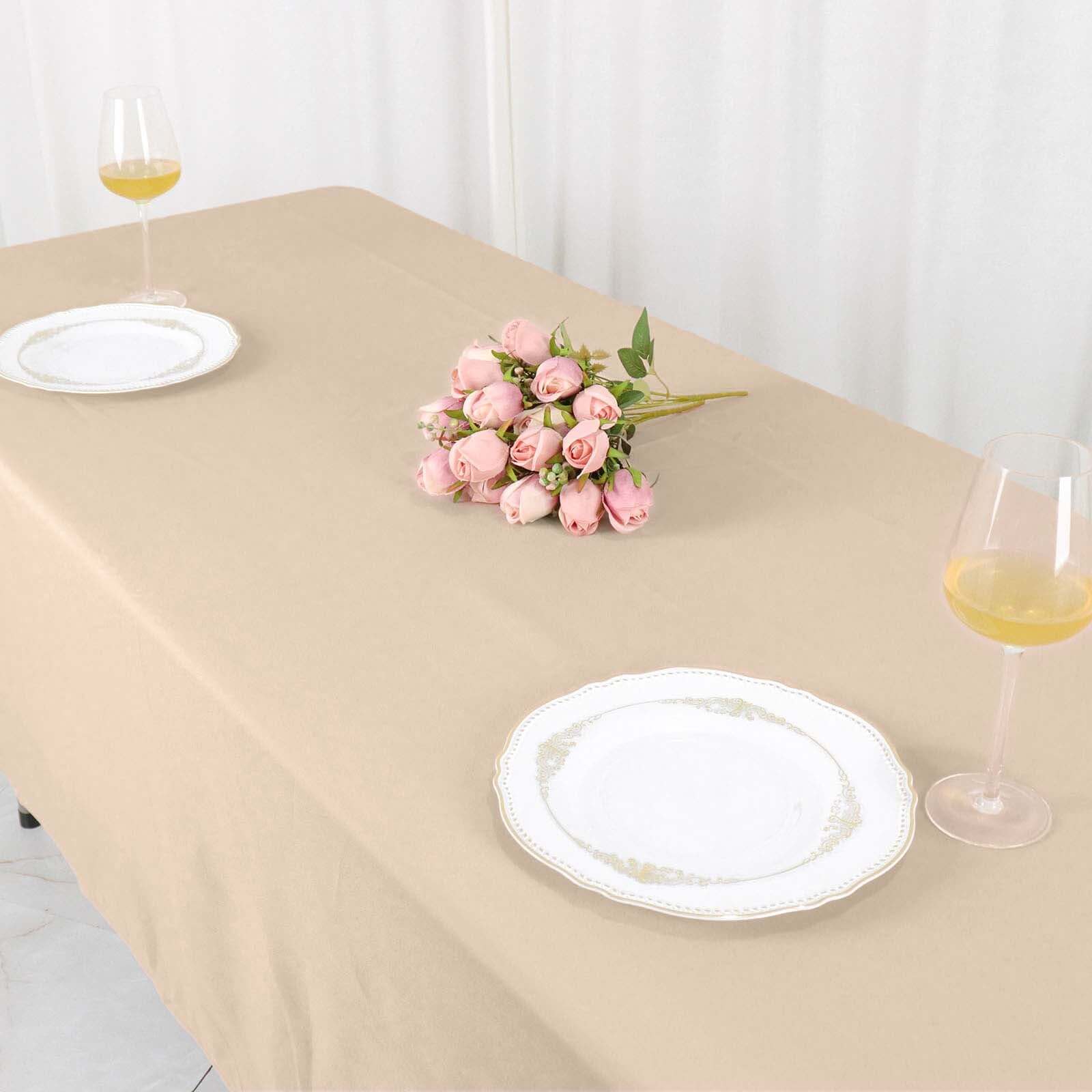 Stylish and Durable Nude Polyester 60x102 Rectangle Tablecloth - Perfect for Events