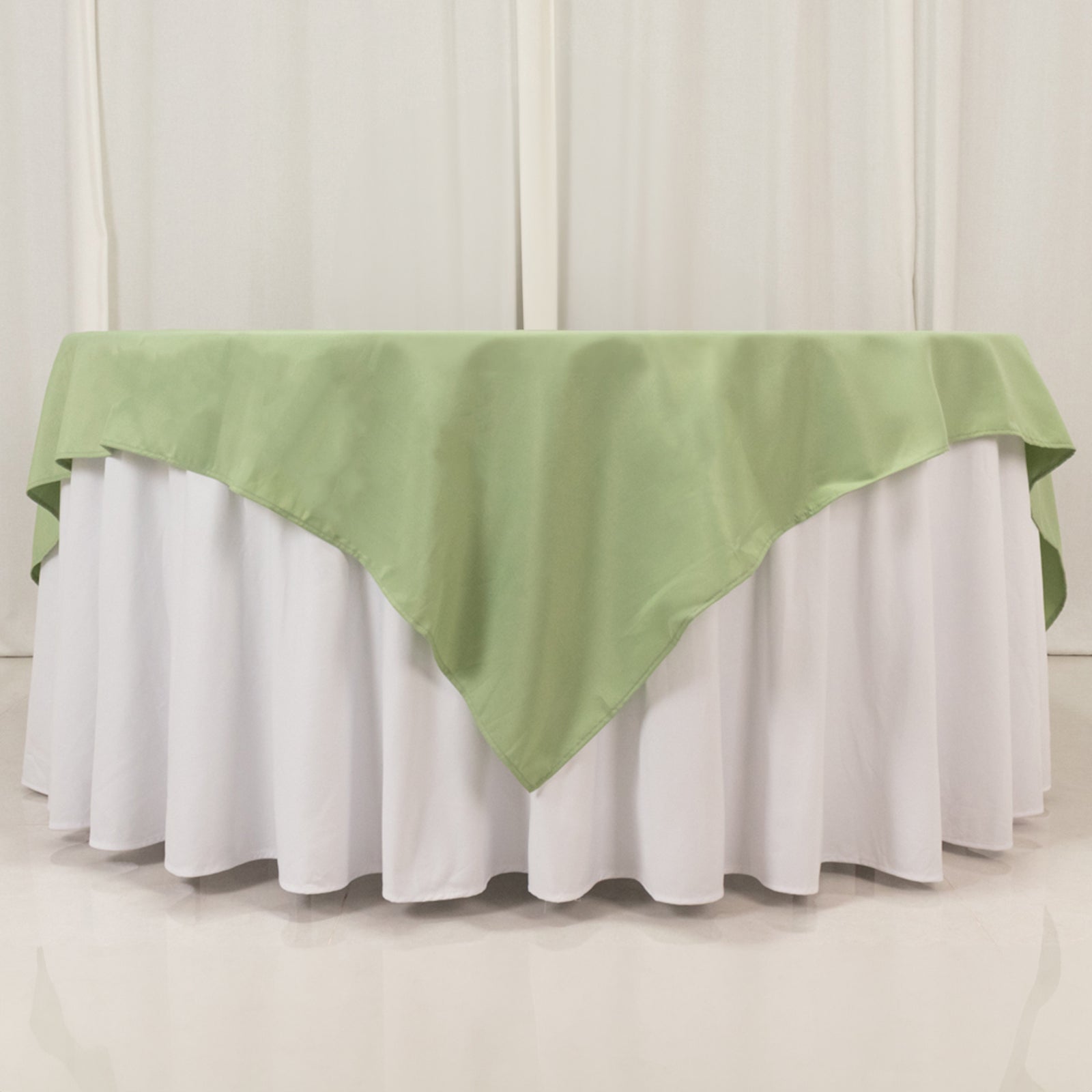 Hot Sale! Sage Green 70x70 Square Polyester Table Overlay 220GSM Wrinkle-Resistant Tablecloth