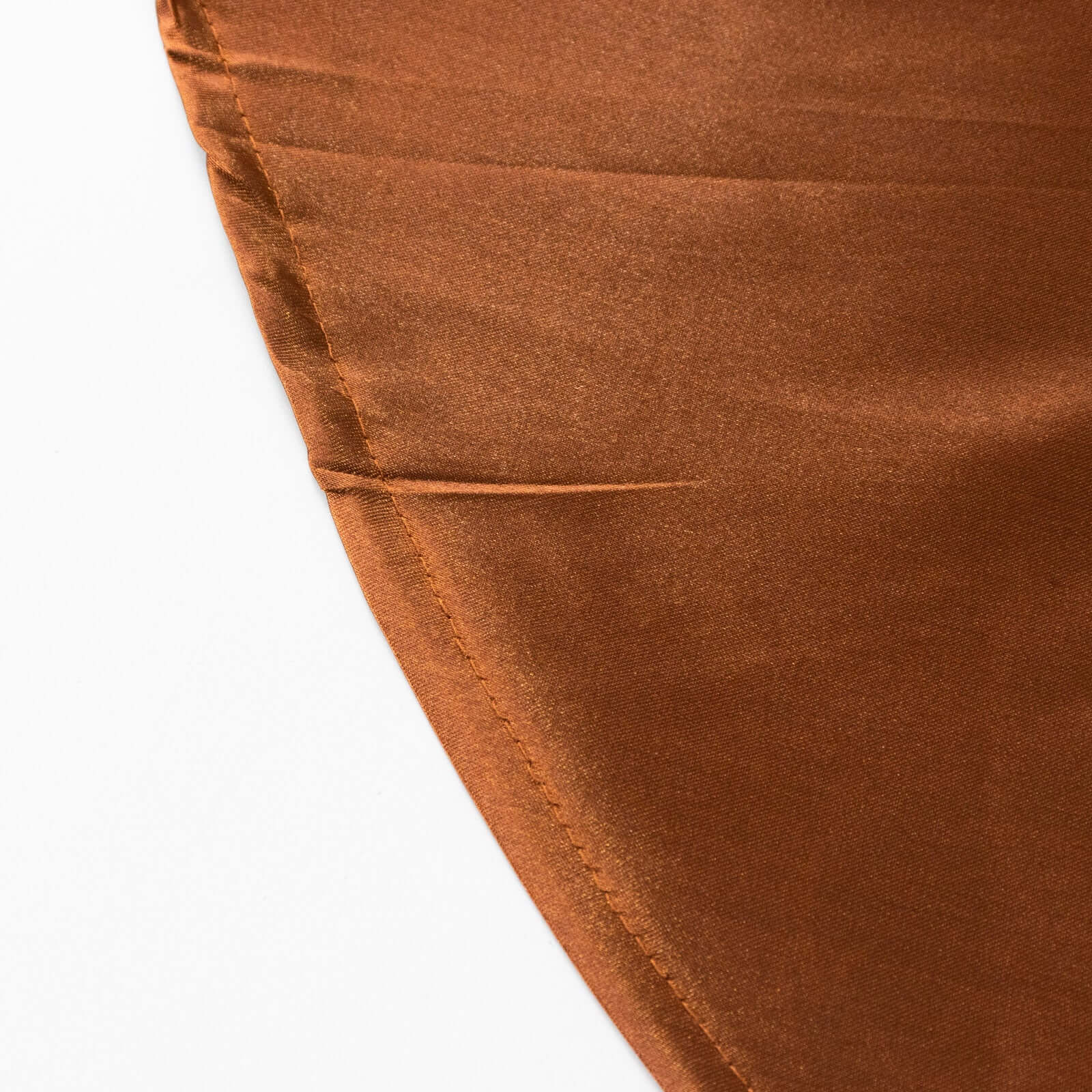 Hot Sale! Smooth and Lustrous Cinnamon Brown Satin Round Tablecloth, 108 Inches in Diameter