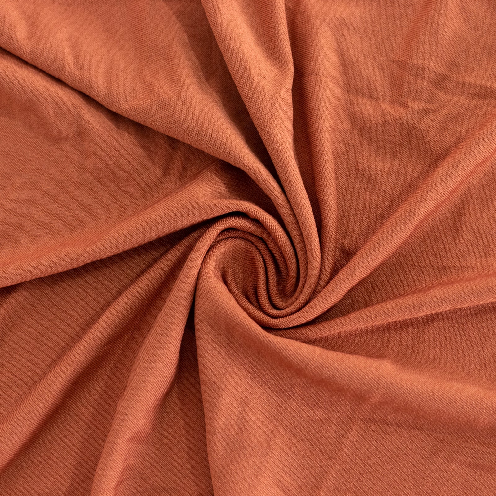 Stretchable Spandex Cocktail Table Cover in Terracotta (Rust) - Easy Maintenance for 33 - 36' Tables
