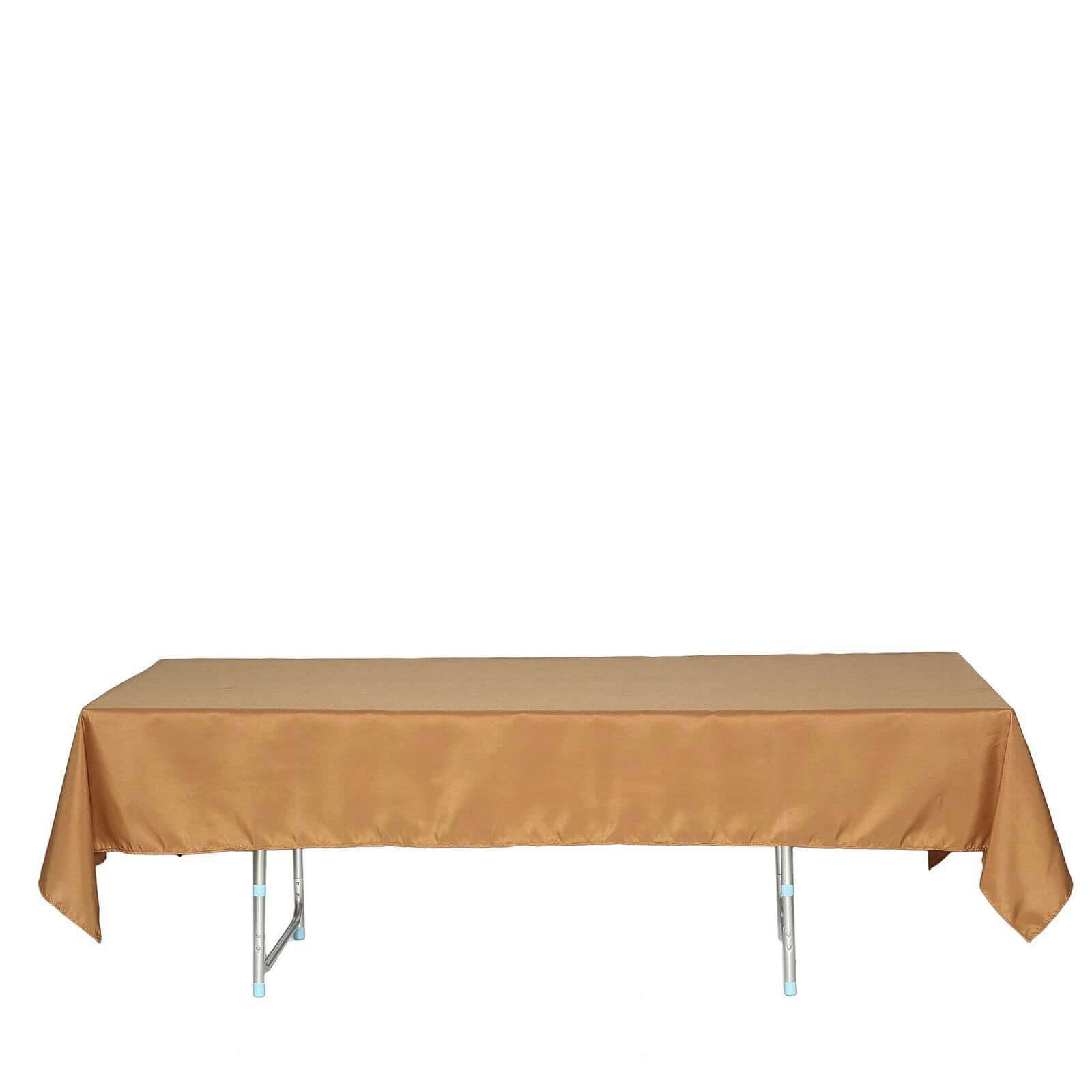Gold 60x102 Polyester Rectangle Tablecloth - Stylish & Durable for Special Occasions
