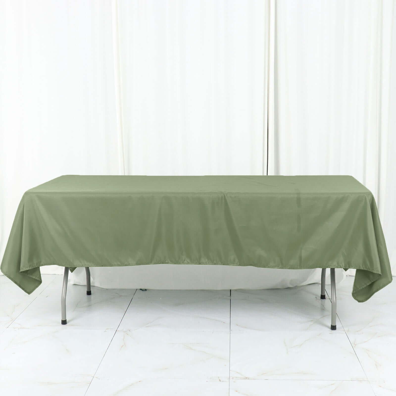 Dusty Sage Green 60x102 Polyester Rectangle Tablecloth - Durable & Stylish