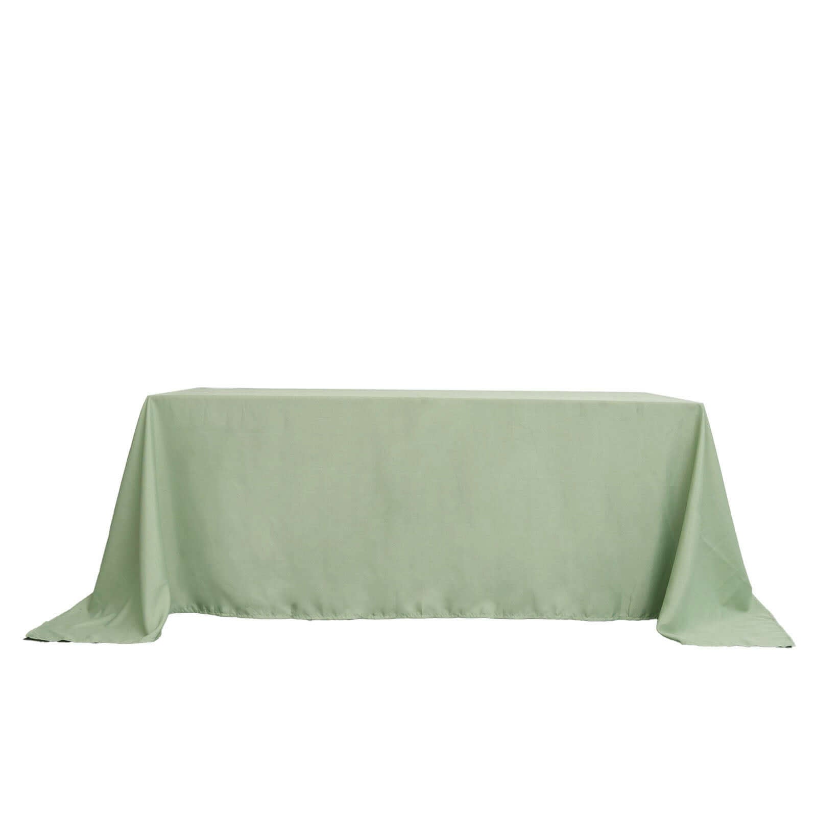 Seamless Wrinkle-Resistant Sage Green Polyester Rectangle Tablecloth 90x132