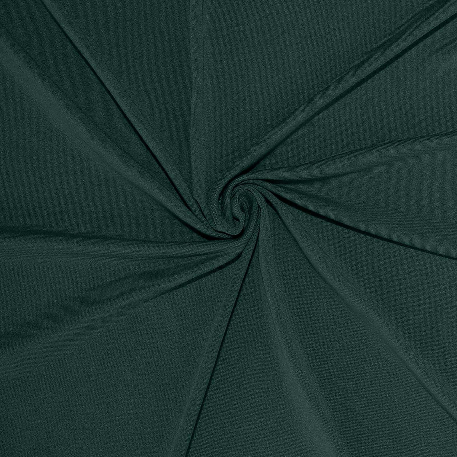 Hot Sale! Hunter Emerald Green 4-Way Stretch Spandex Event Backdrop Curtain, 5ft x 16ft, Wrinkle-Free with Rod Pockets