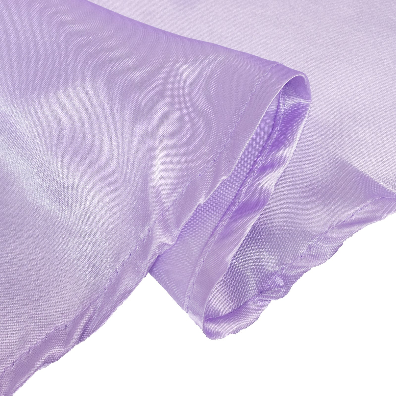 Lavender Lilac Satin Round Tablecloth - 132" Stylish Seamless Cover