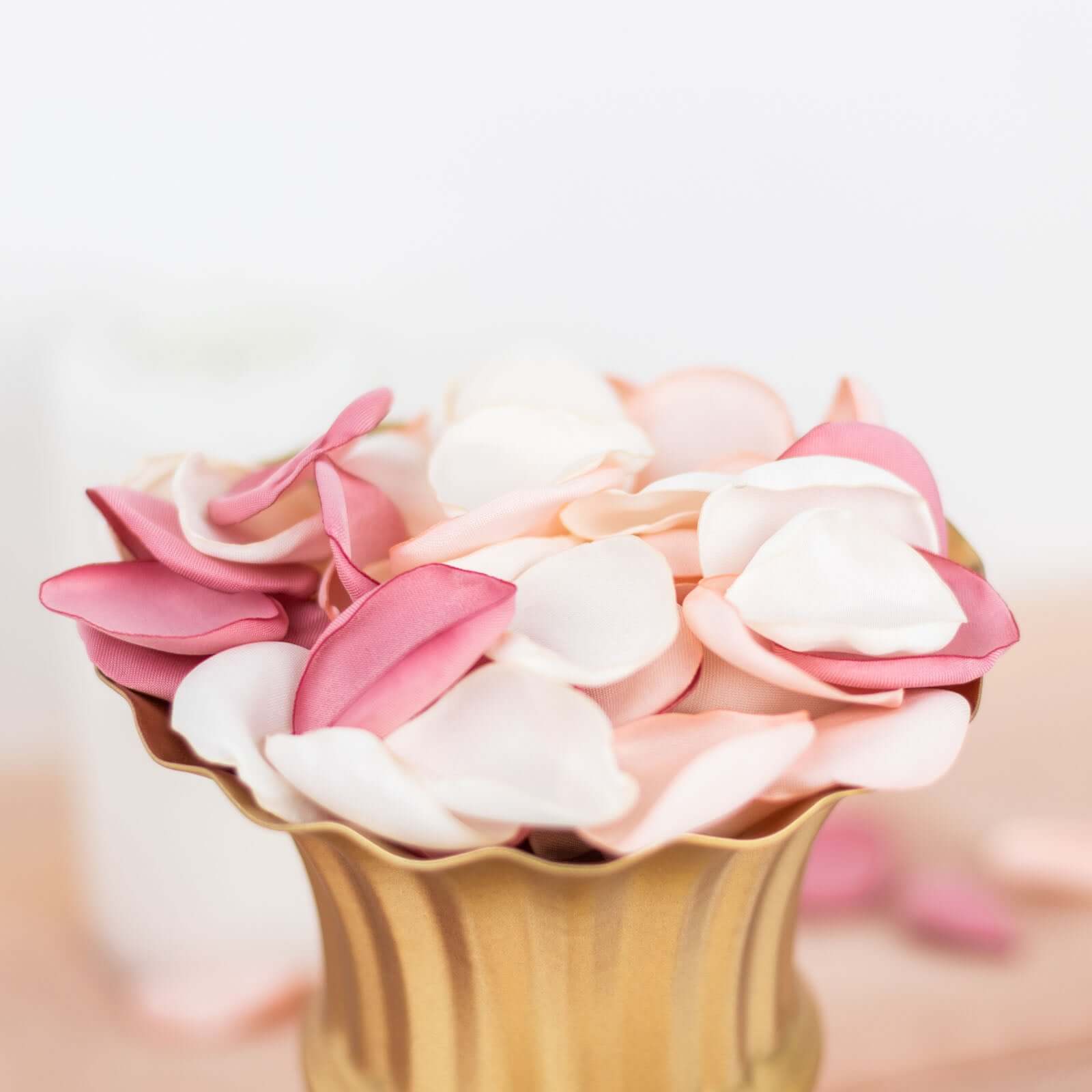 400-Piece Blush Mix Matte Silk Round Rose Petal Confetti for Event Decor