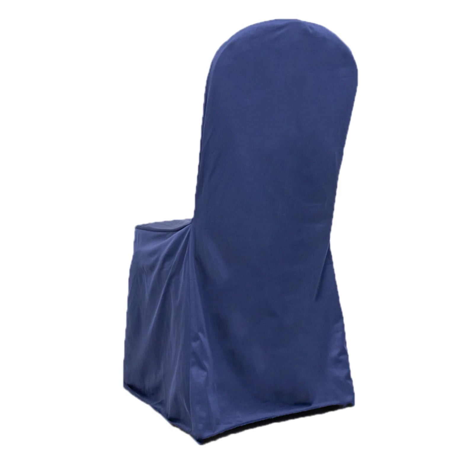Navy Blue Scuba Stretch Slipcover for Banquet Chairs - Slim, Wrinkle-Free & Durable