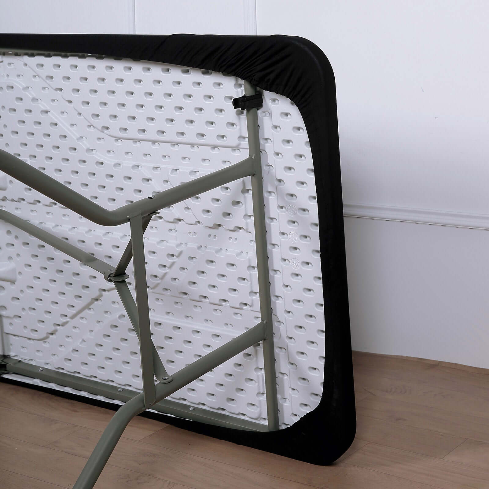 Durable Black Stretch Spandex 72x30 Rectangle Fitted Table Topper Cover