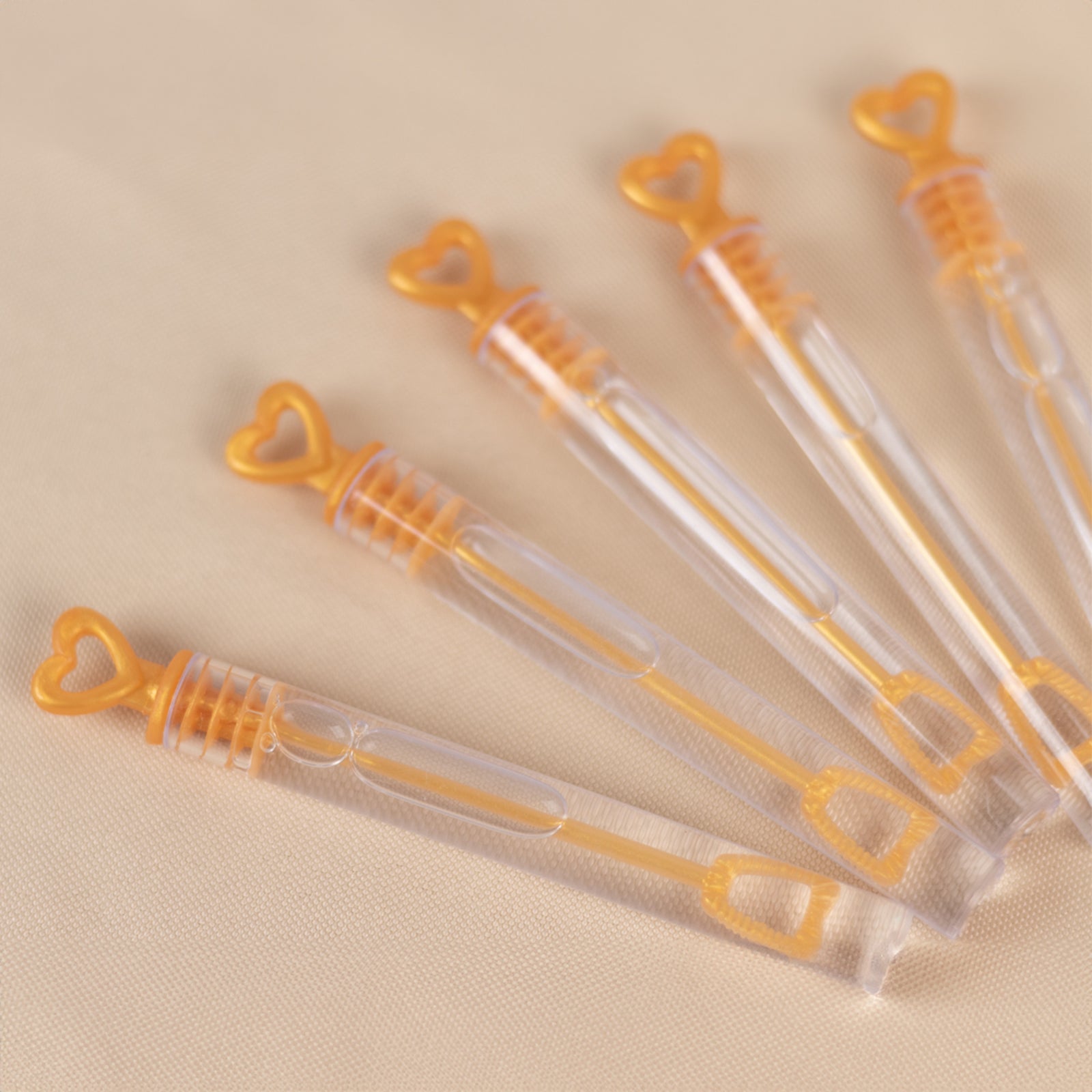 48-Piece Gold Heart-Shaped Chemistry Tube Bubble Bottles for Bridal Wedding Shower Favors