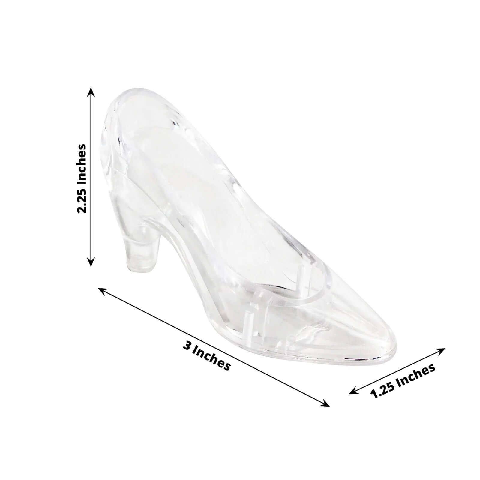 12-Pack Clear Mini Cinderella Princess Slippers - Ideal Party Decor & Gift Favors