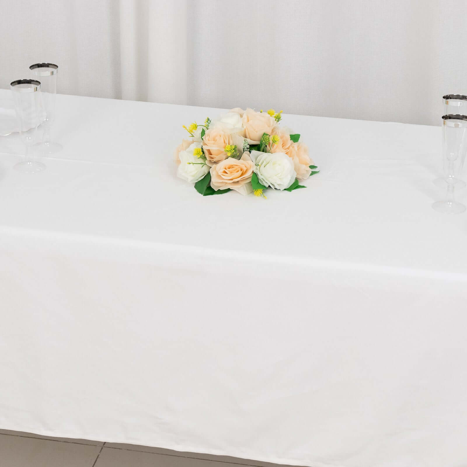Soft and Breathable 100% Cotton White Rectangle Tablecloth, 60x102