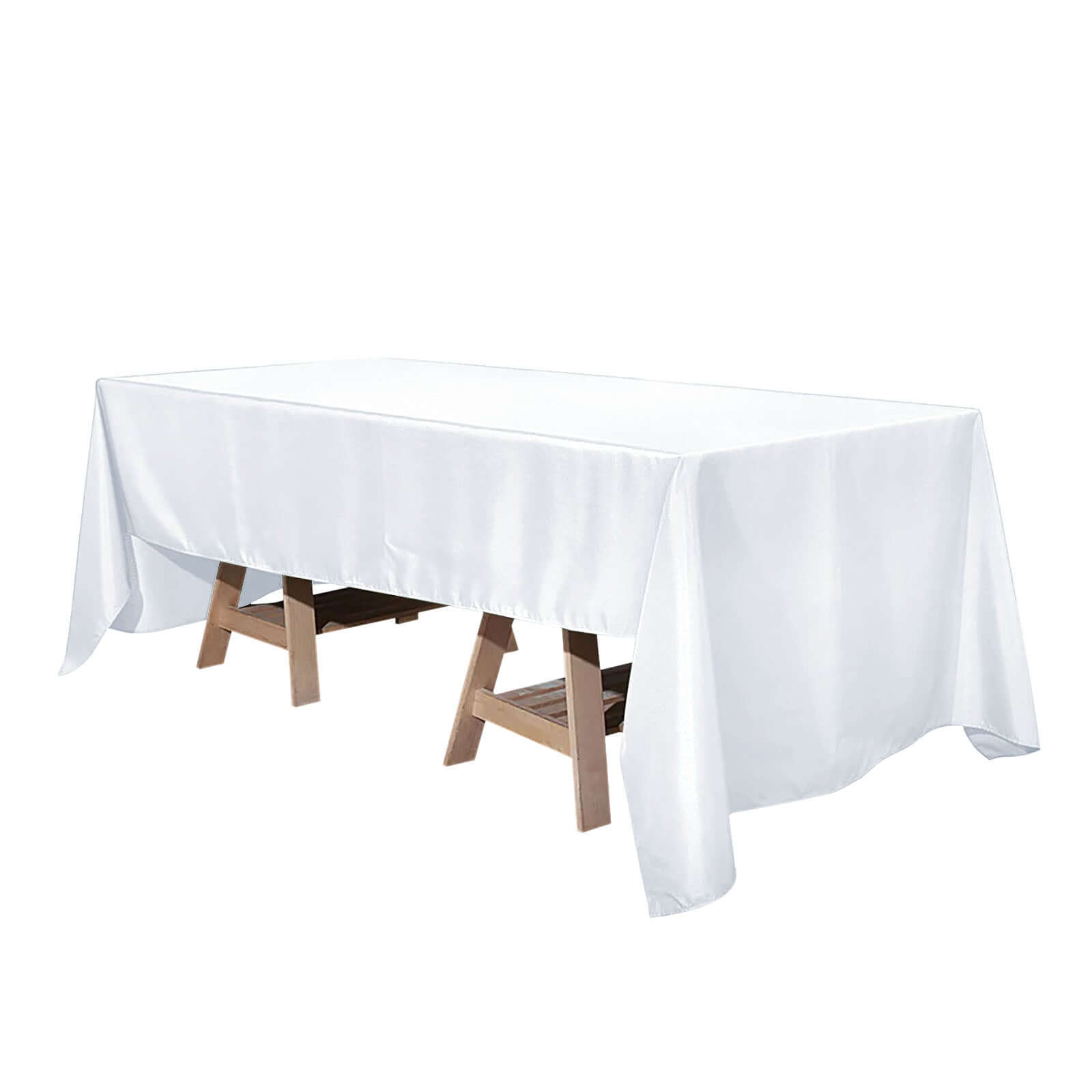 Premium Polyester 60x126 Rectangle Tablecloth White - Stain-Resistant 220GSM Finish for Special Events