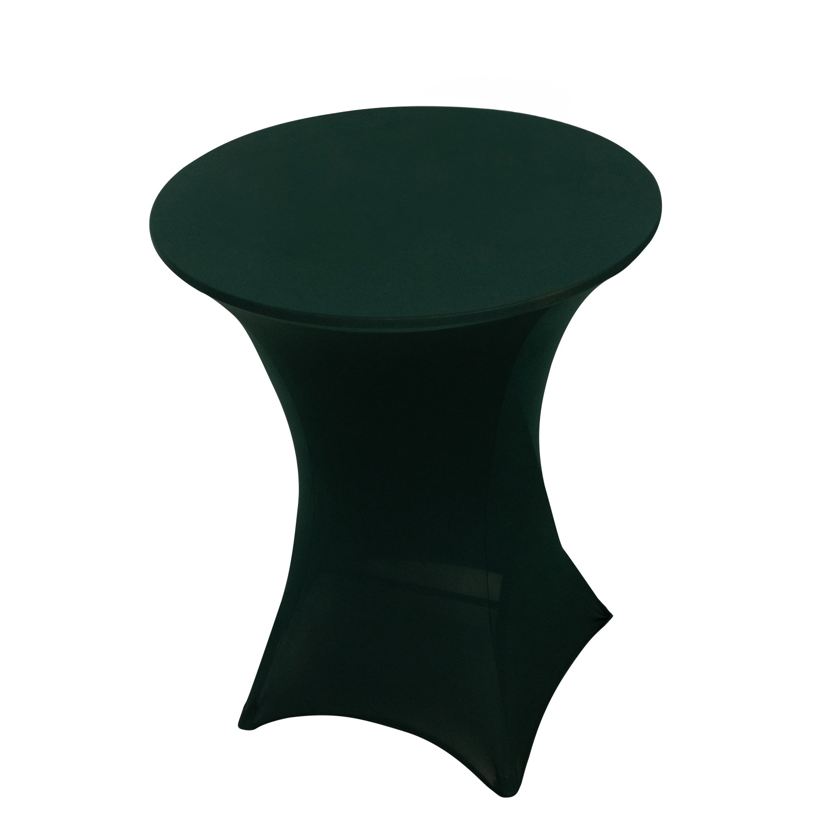 Hunter Emerald Green Spandex Stretch Cocktail Table Cover - Easy Maintenance, Fits 33'-36' Tables