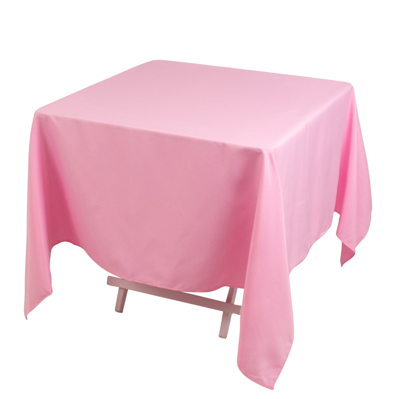 Hot! 70x70 Pink 220GSM Wrinkle-Resistant Premium Polyester Square Tablecloth