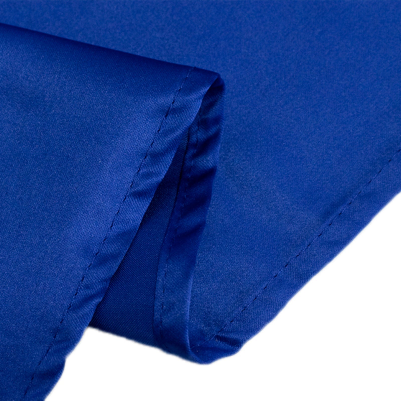 Royal Blue Lamour Satin Seamless 120-Inch Round Tablecloth with Soft Sheen