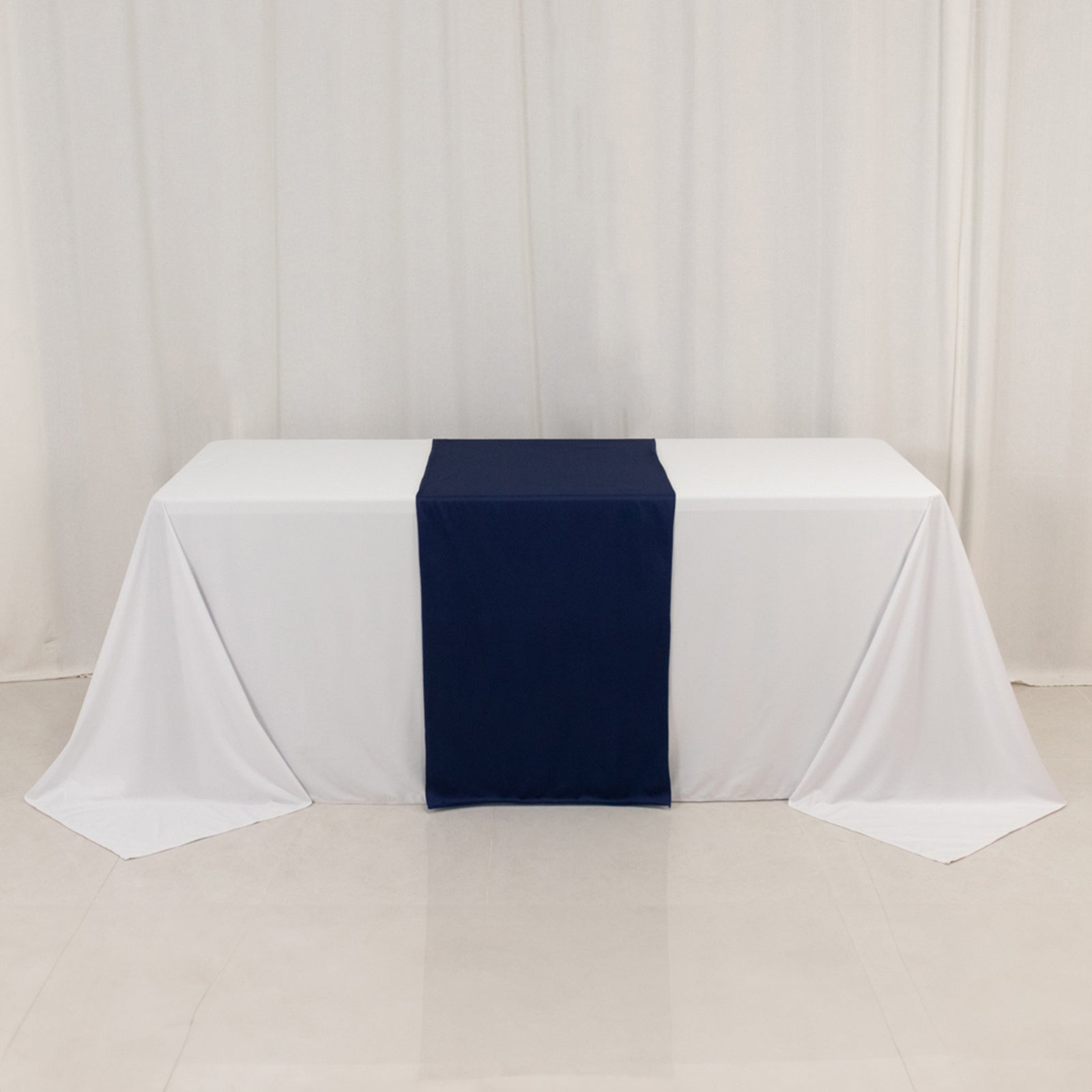 Navy Blue Durable Polyester 24x72 Table Runner for Trade Shows