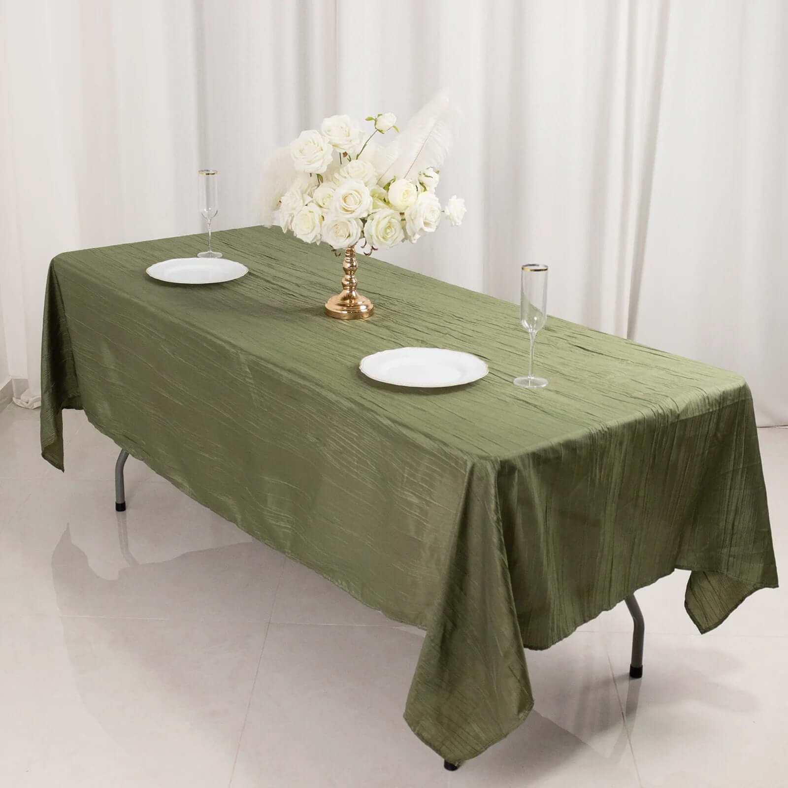 Wrinkle-Free & Stain-Resistant Premium Scuba 60x102 Dusty Sage Green Rectangular Tablecloth