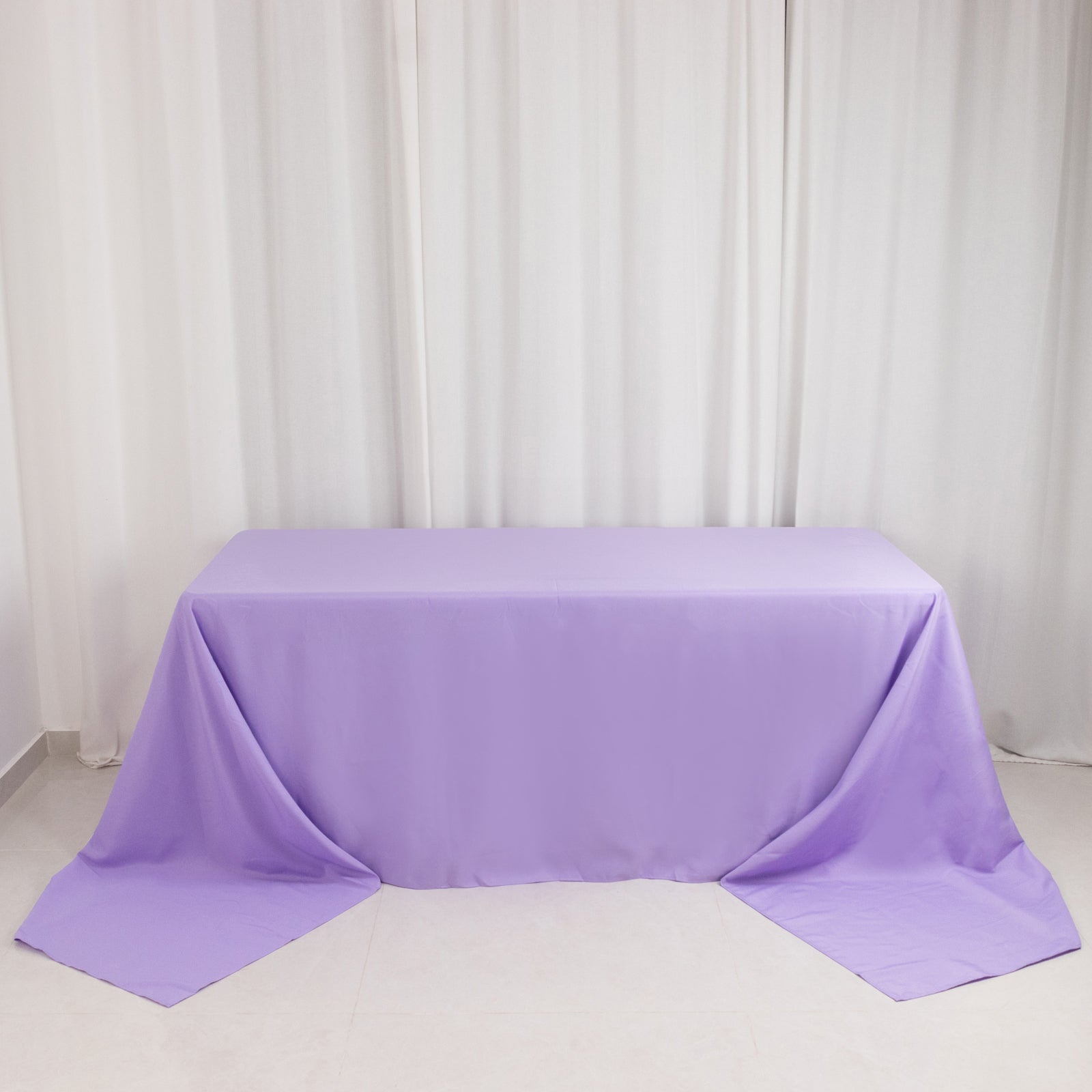 Seamless 220GSM Stain-Resistant Lavender Lilac Premium Polyester Rectangle Tablecloth 90x156
