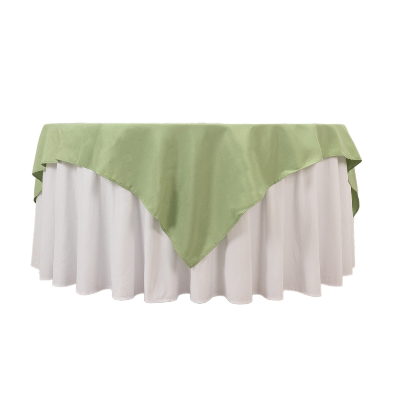 Hot Sale! Sage Green 70x70 Square Polyester Table Overlay 220GSM Wrinkle-Resistant Tablecloth