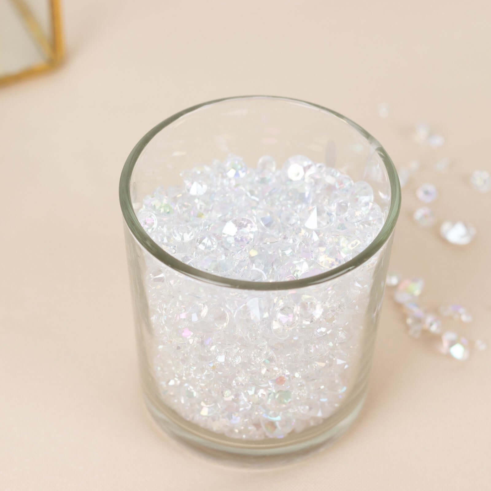Get 4000 Pcs Iridescent Acrylic Diamond Beads - Ideal for Wedding Decor & DIY, 3mm, 6mm, 10mm Sizes