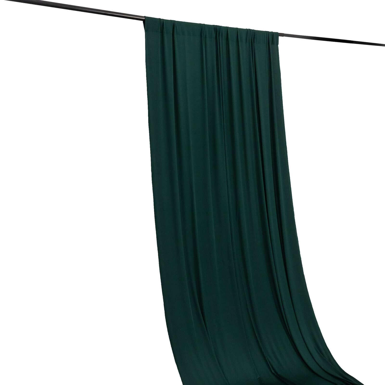 Hot Sale! Hunter Emerald Green 4-Way Stretch Spandex Event Backdrop Curtain, 5ft x 16ft, Wrinkle-Free with Rod Pockets