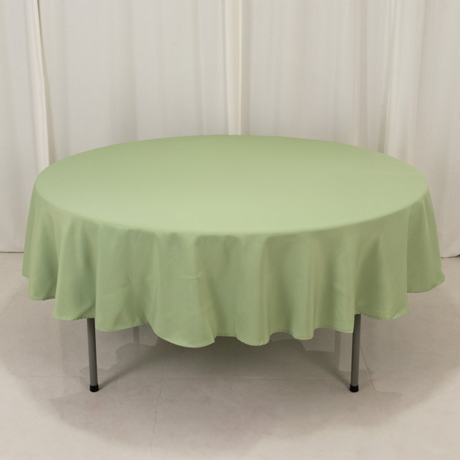 90-Inch Sage Green Premium Polyester Round Tablecloth - Stain & Wrinkle Resistant, 220GSM
