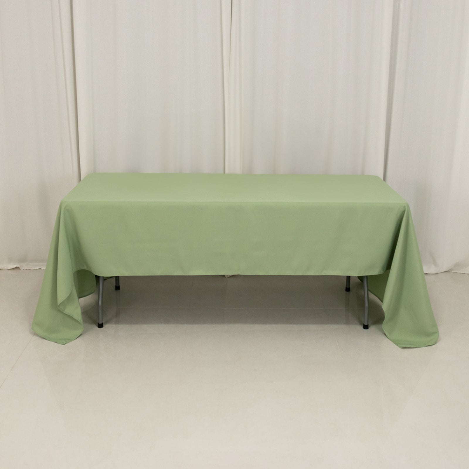 Hot! Sage Green 60x126 Polyester Rectangle Tablecloth - 220GSM Stain-Resistant Finish