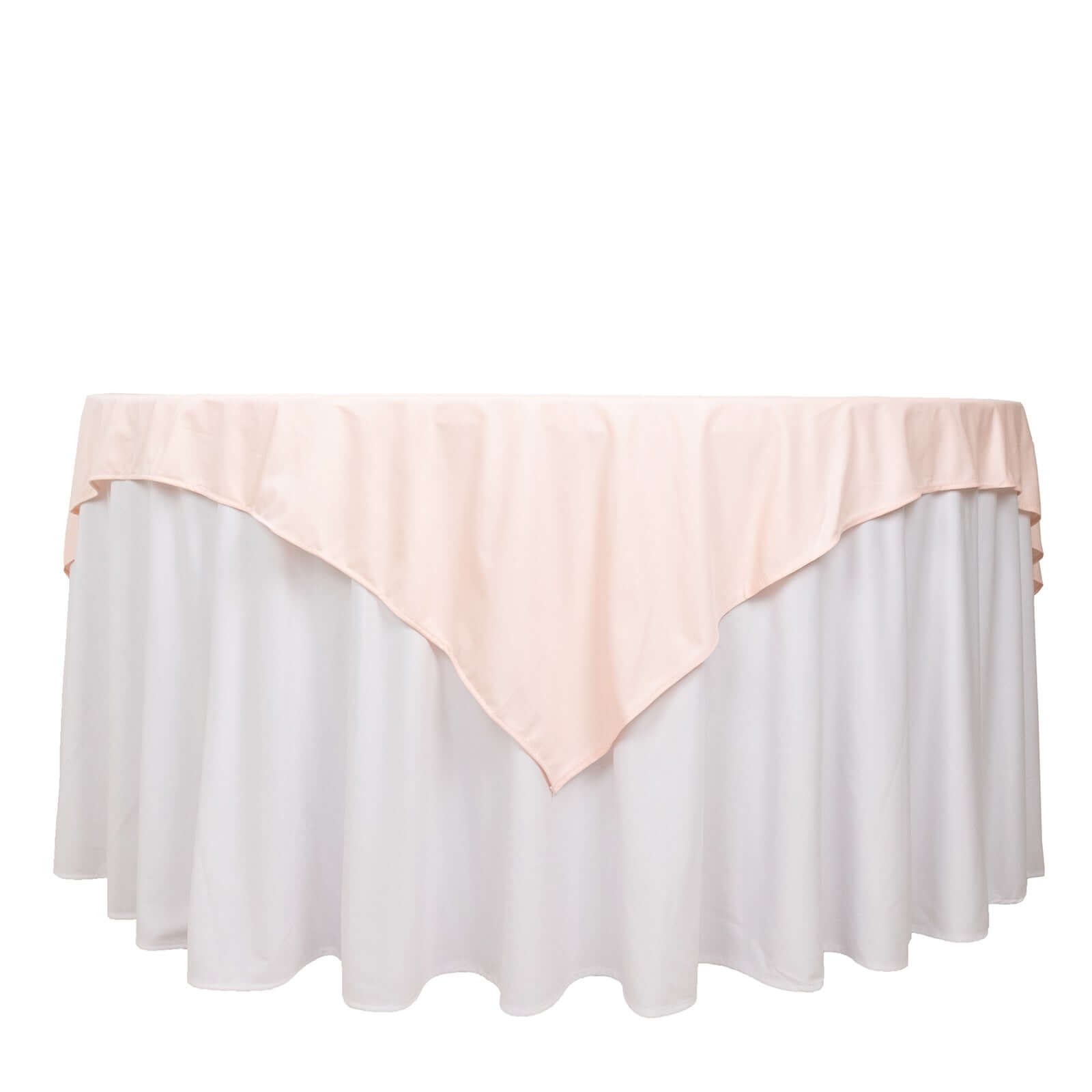 Hot! Premium Wrinkle & Stain-Free Blush Scuba 70x70 Square Table Overlay