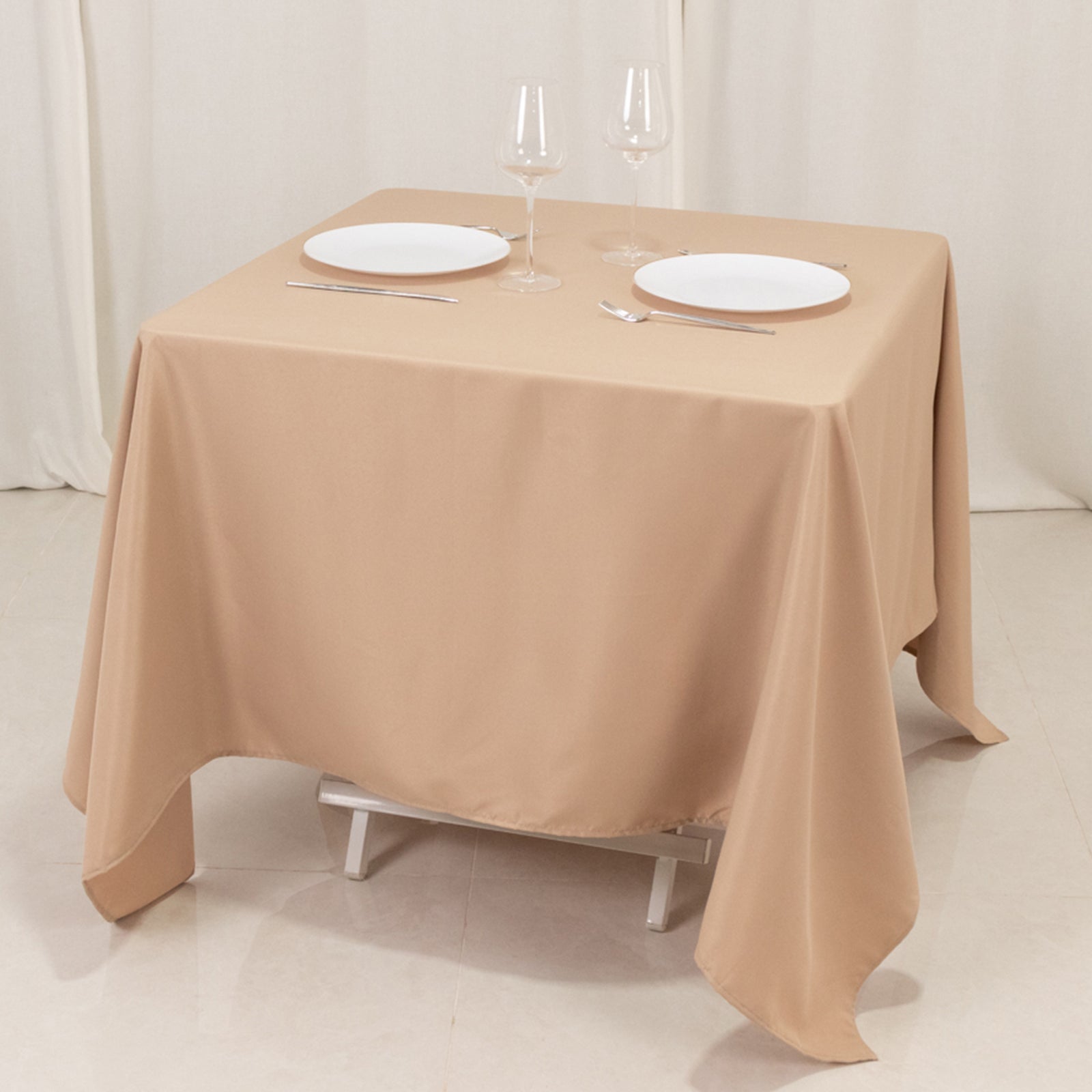 Hot Deal! 70x70 Nude 220GSM Wrinkle-Resistant Premium Polyester Square Table Cover