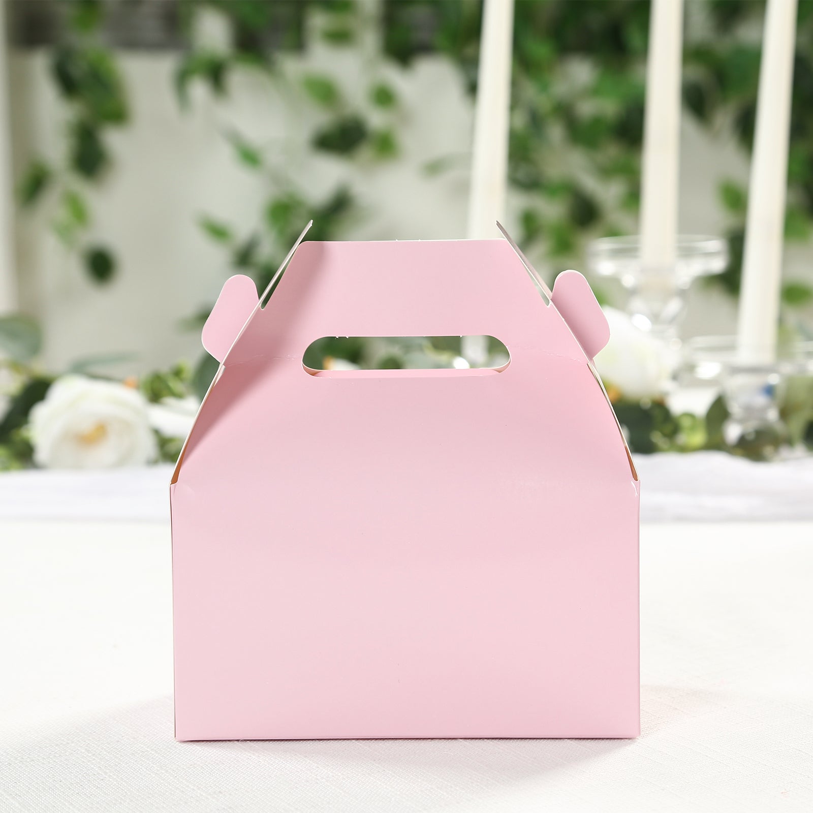 25-Pack Blush Tote Gable Candy Gift Party Favor Boxes