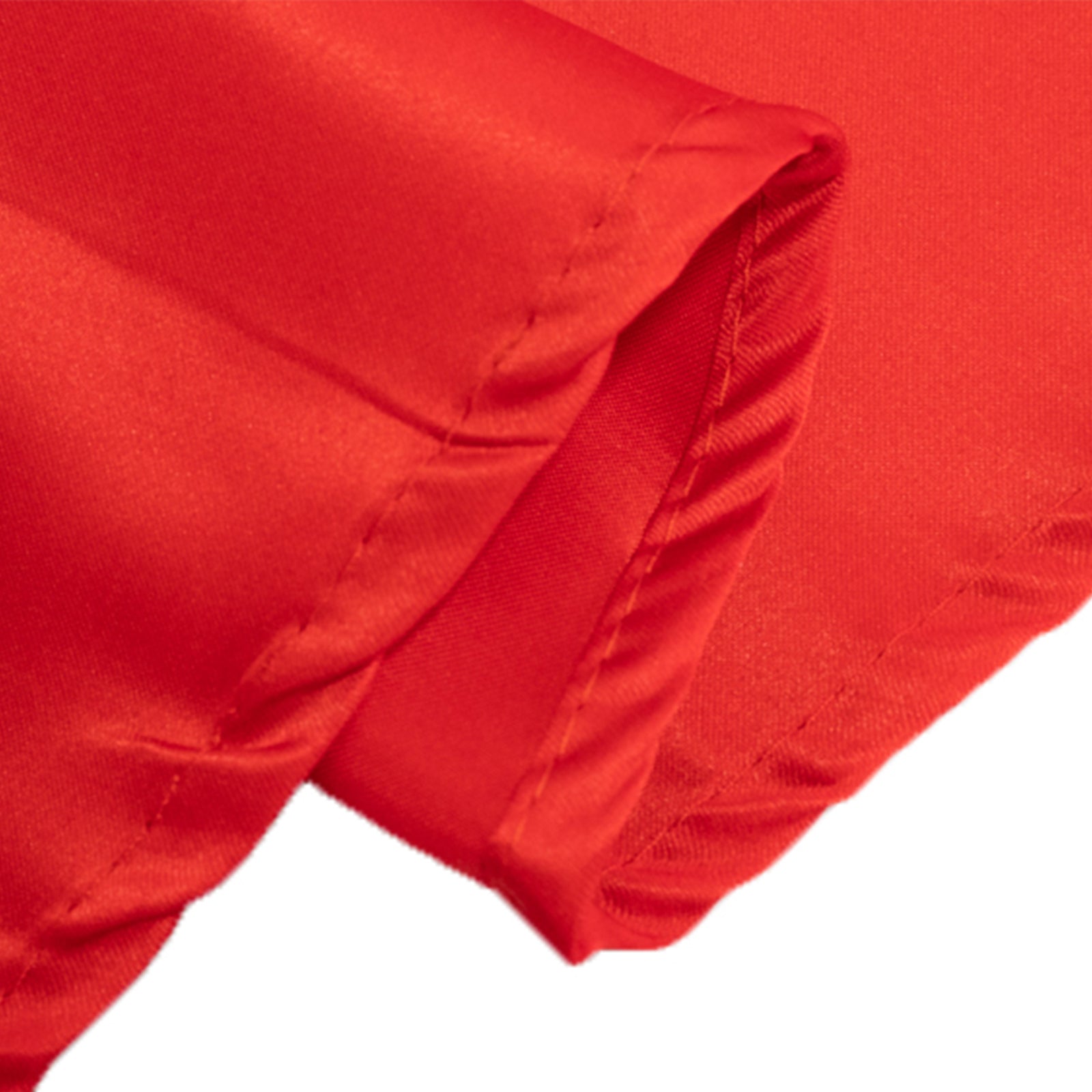 Hot Deal! Red Lamour Satin 120" Round Seamless Tablecloth with Soft Sheen