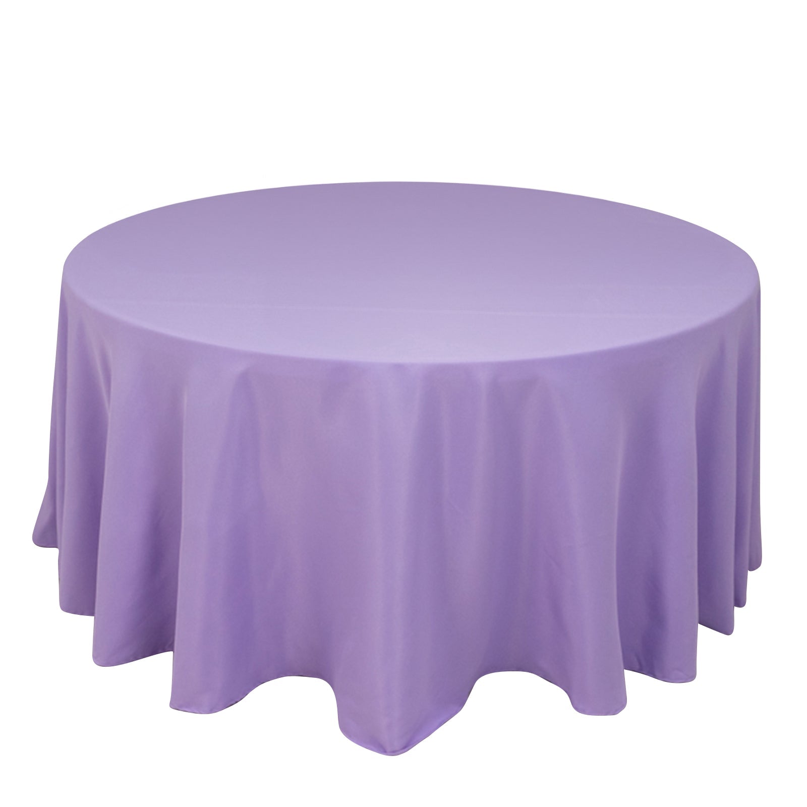 Premium Polyester 120 Round Tablecloth Lavender Lilac - Seamless 220GSM Wrinkle-Resistant Table Cover