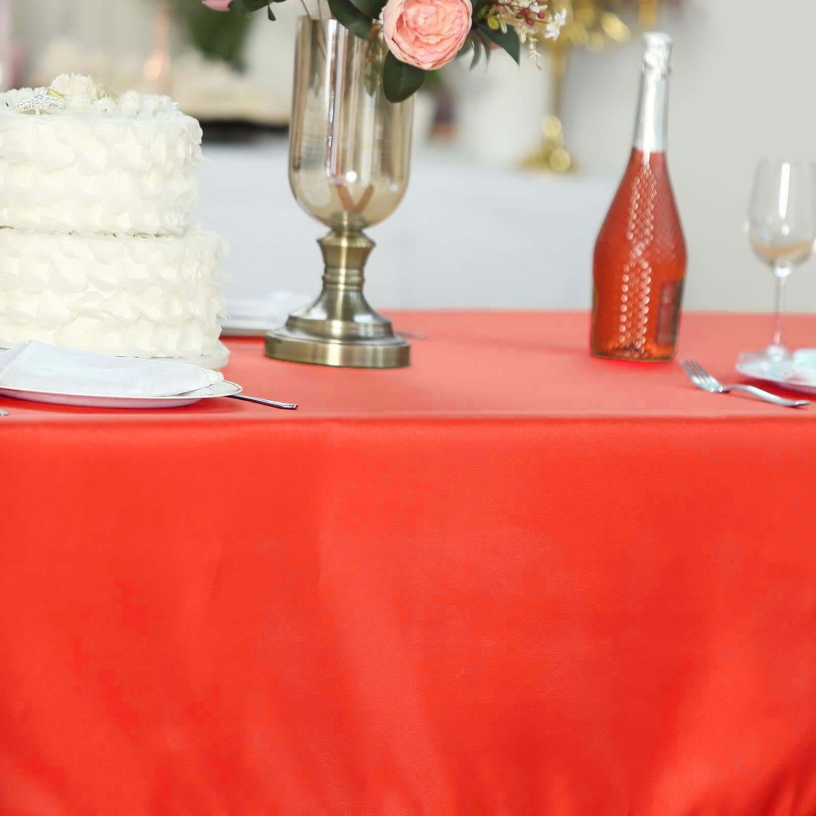 Stylish and Durable Red Polyester Rectangle Tablecloth - 60x102 for All Occasions