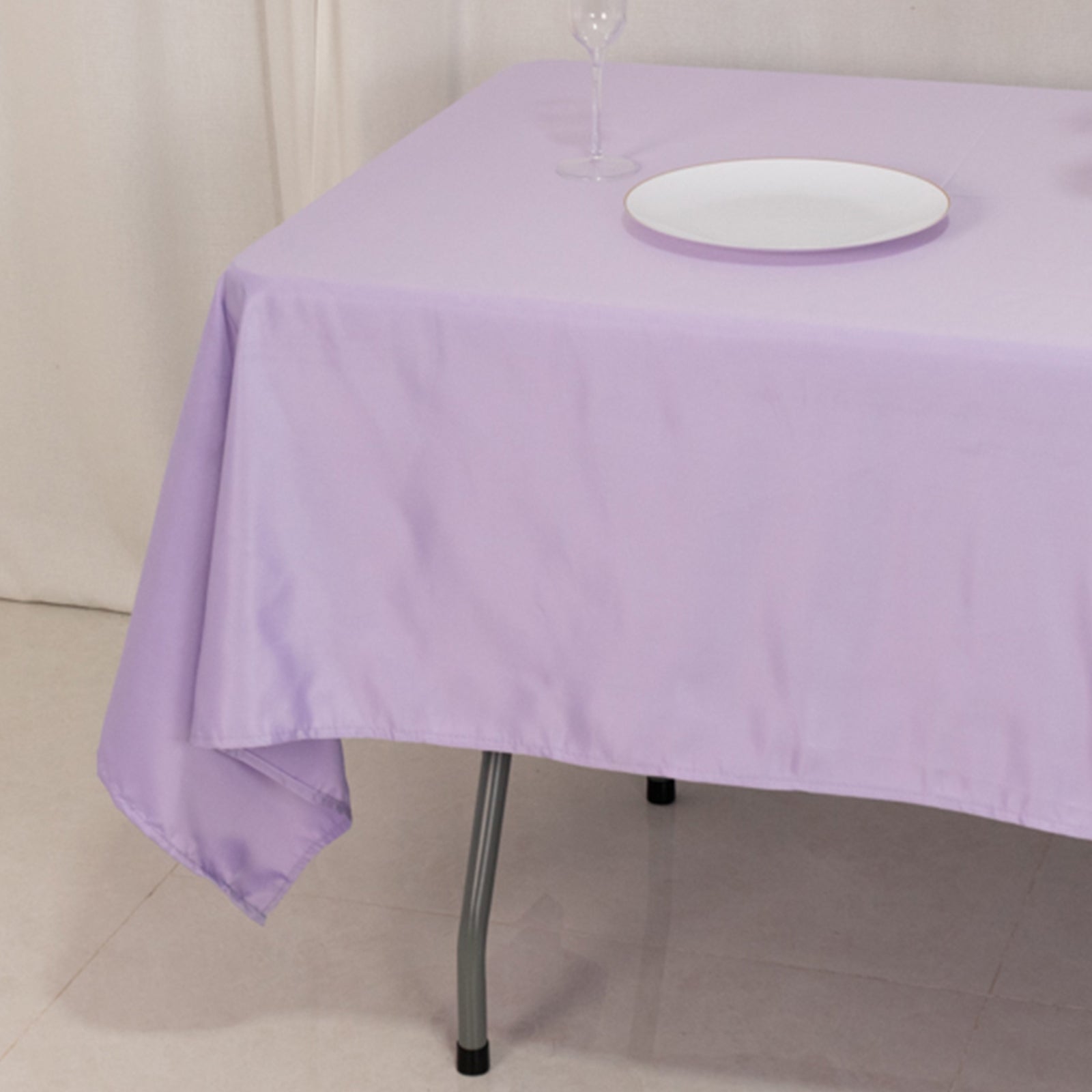 Lavender Lilac Lamour Satin Rectangle Tablecloth - 60x102, Durable & Soft