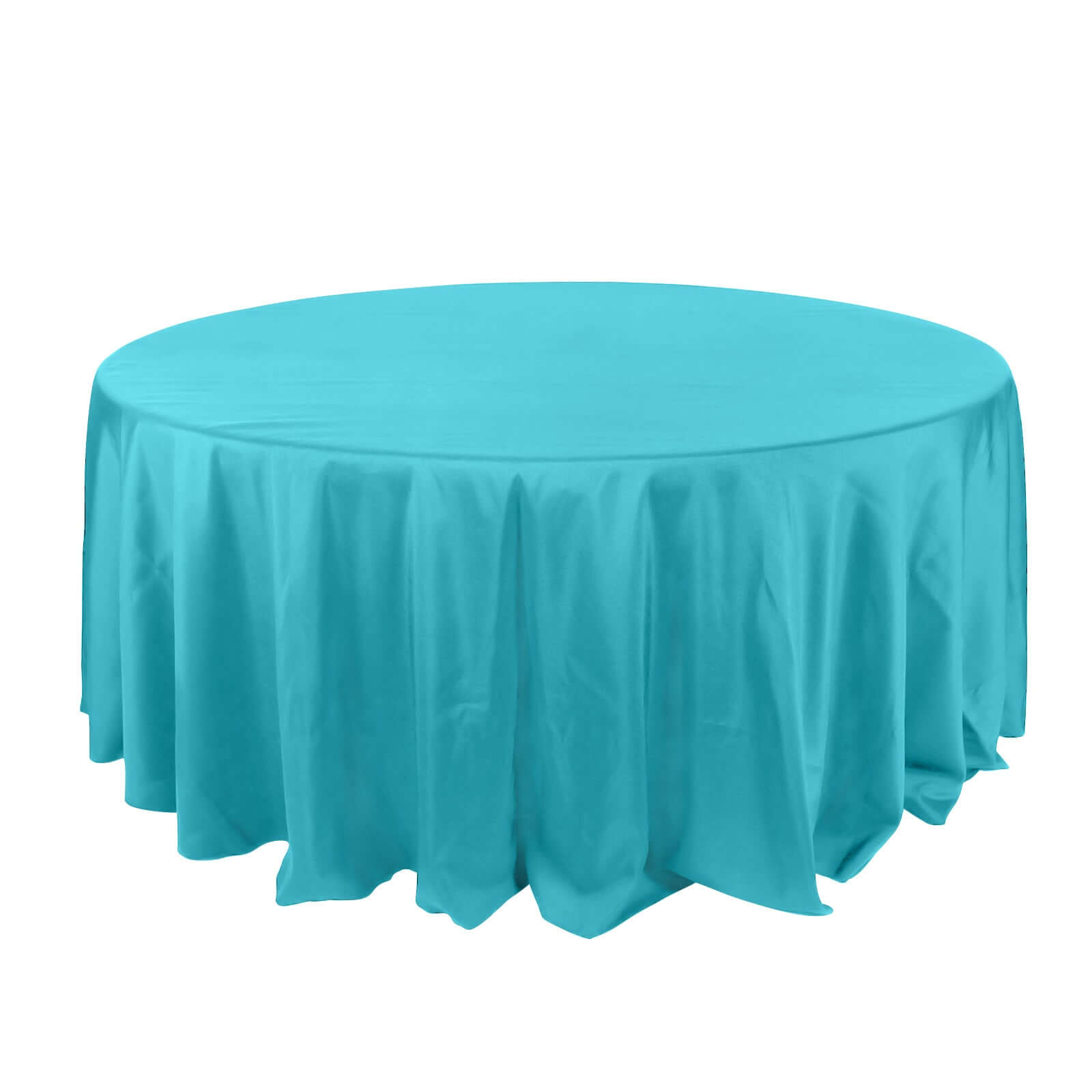 Polyester 132 Round Tablecloth Turquoise - Seamless Chic Table Cover