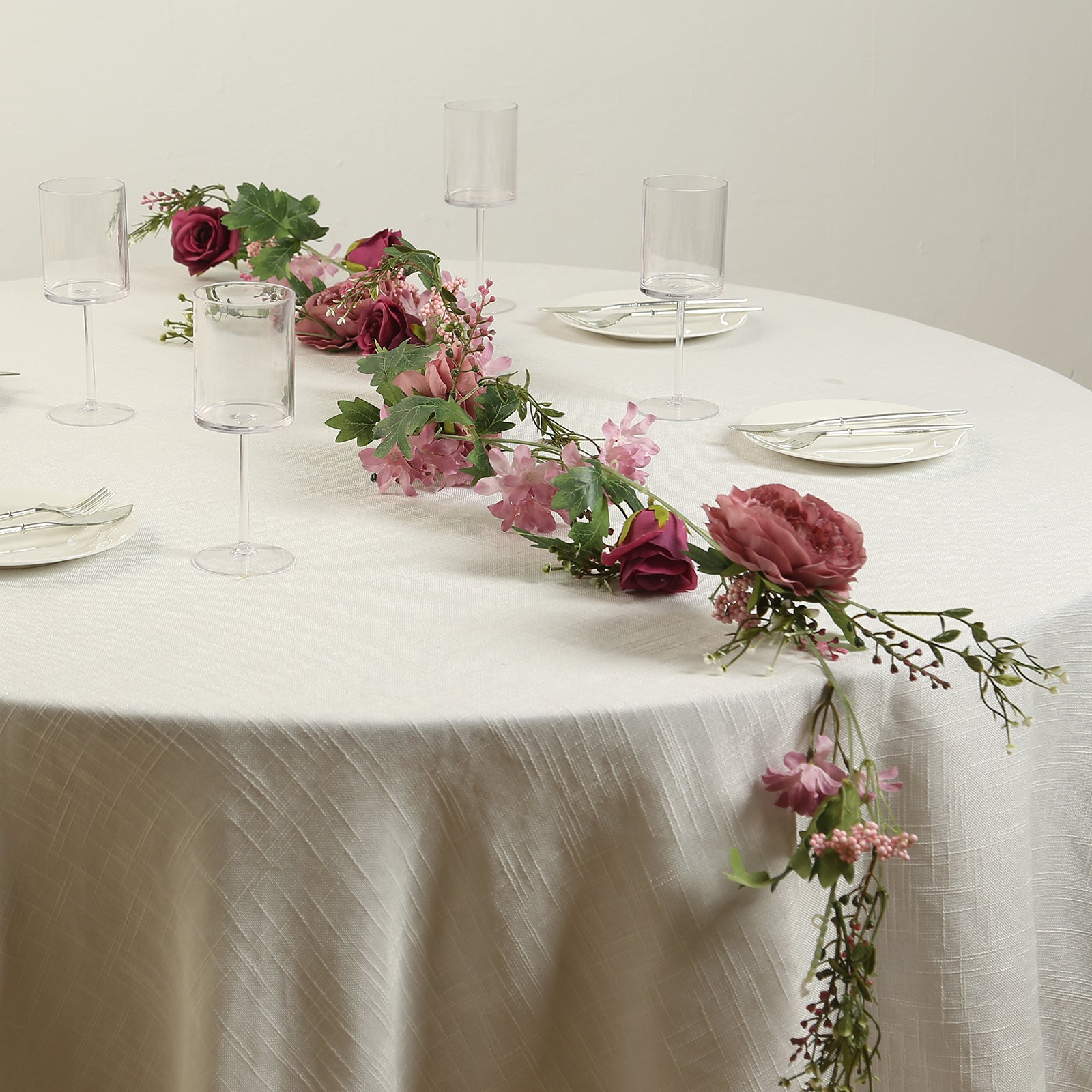Hot! 6ft Dusty Rose Artificial Silk Peony & Rose Flower Garland