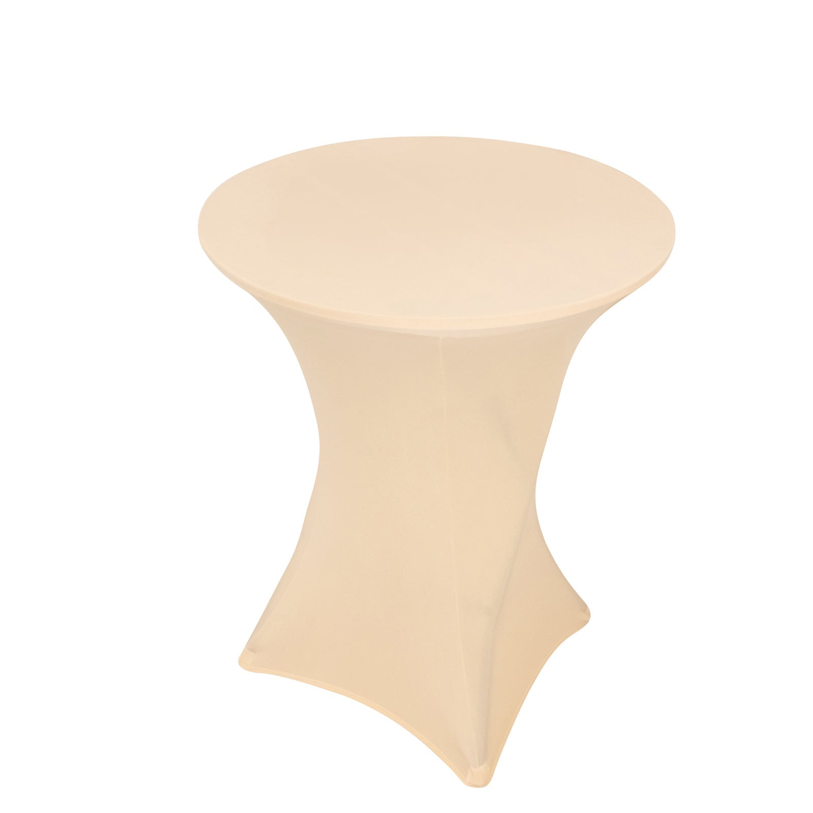 Beige Spandex Stretch Fitted Cocktail Table Cover (33 - 36 Round) - Easy Maintenance