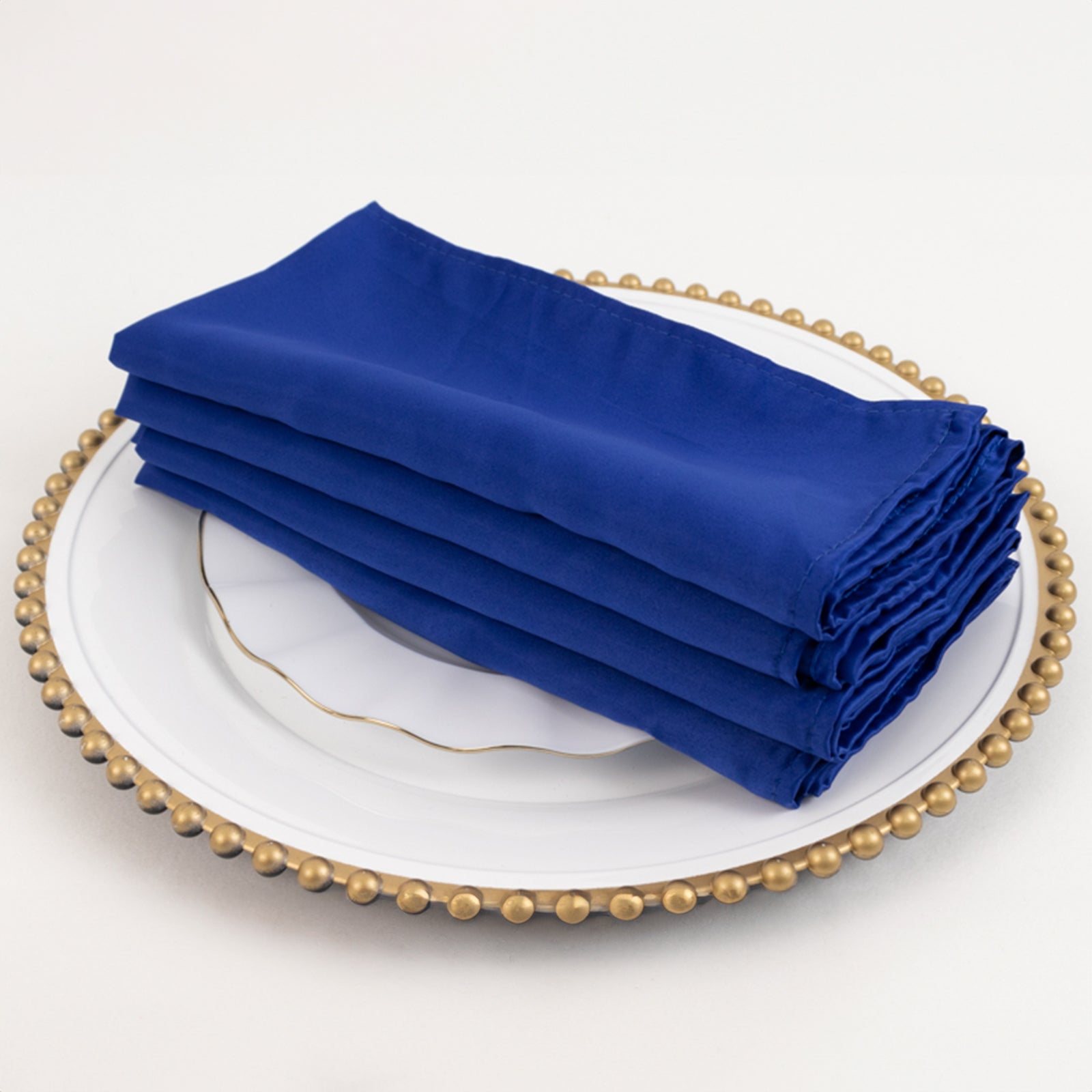 5-Pack Royal Blue Lamour Satin 20x20 Dinner Napkins - Soft Matte Finish, Great Value!
