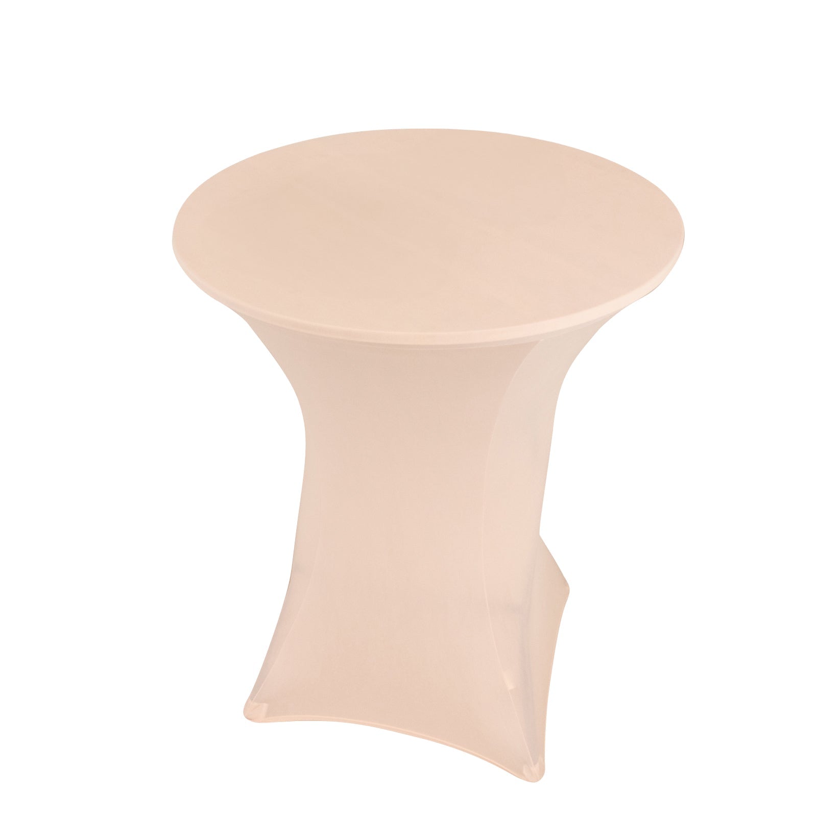 Blush Spandex Stretch Cocktail Table Cover - Easy Maintenance for 33'-36' Tables