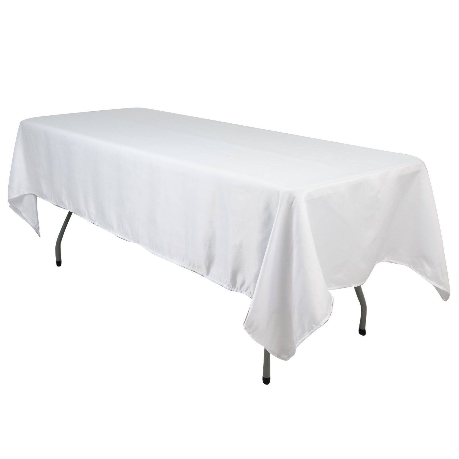 Premium White Lamour Satin Rectangle Tablecloth (60x102) for Weddings and Banquets - Durable & Soft