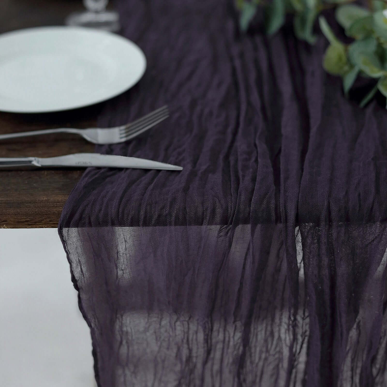 Limited Offer! Purple Gauze Cheesecloth 10ft Table Runner for Rustic Boho Decor